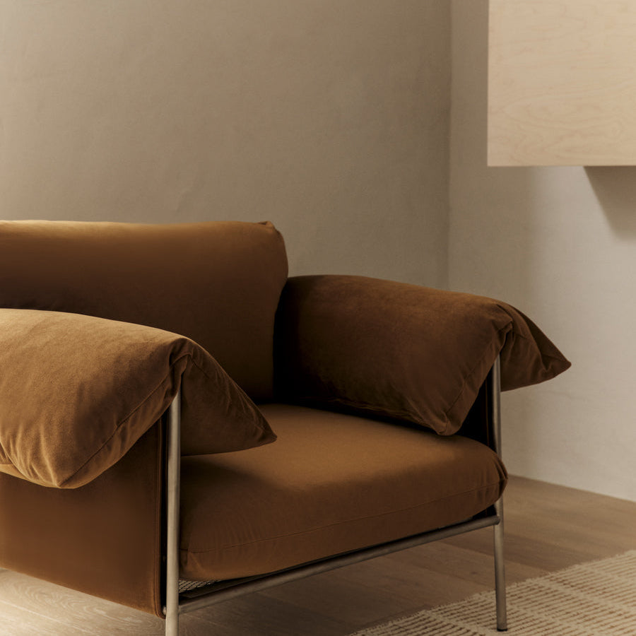 ELLISON STUDIOS. Alva Armchair in brown malibu cognac