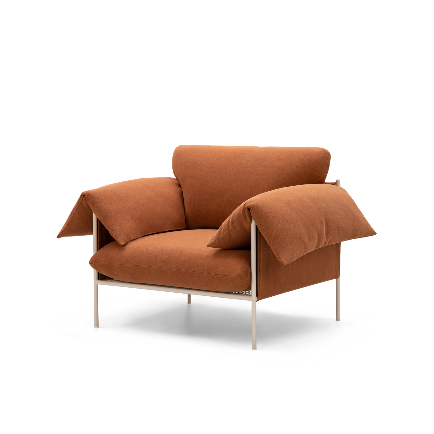 ELLISON STUDIOS. Alva armchair in rust cabarita hazel.