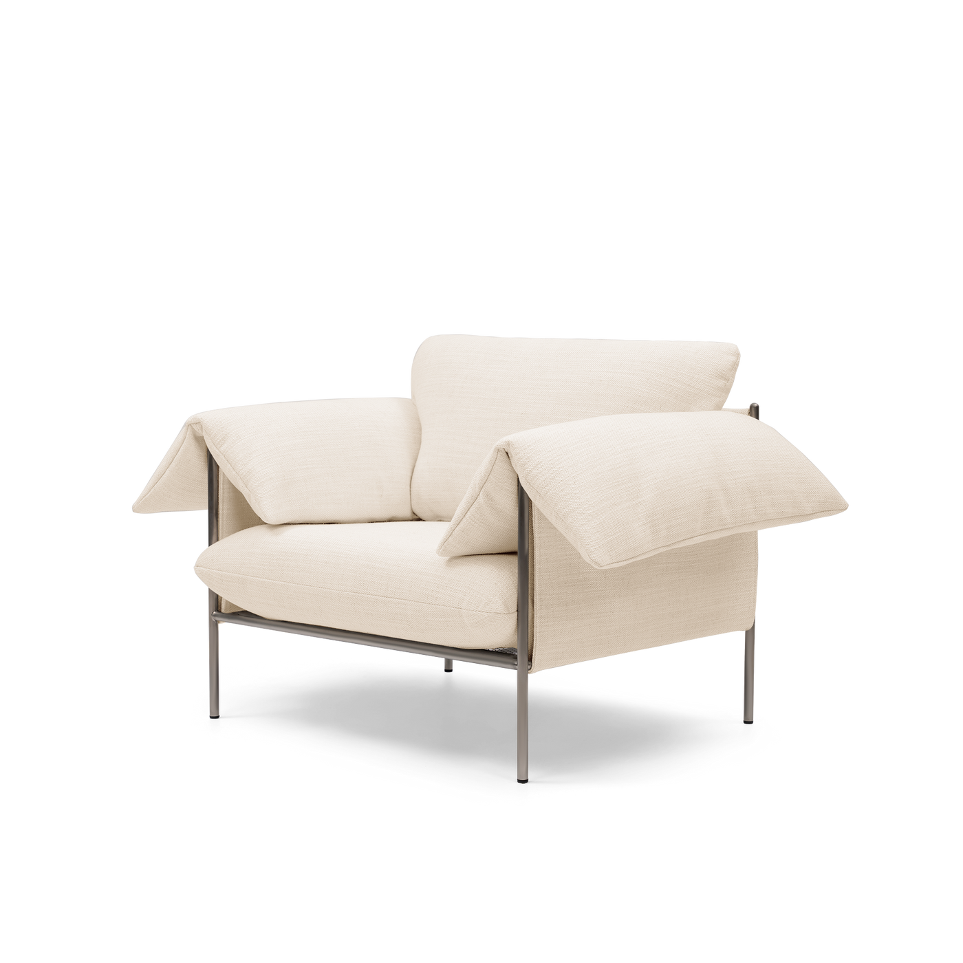 ELLISON STUDIOS. Alva Armchair in white hyams sable.