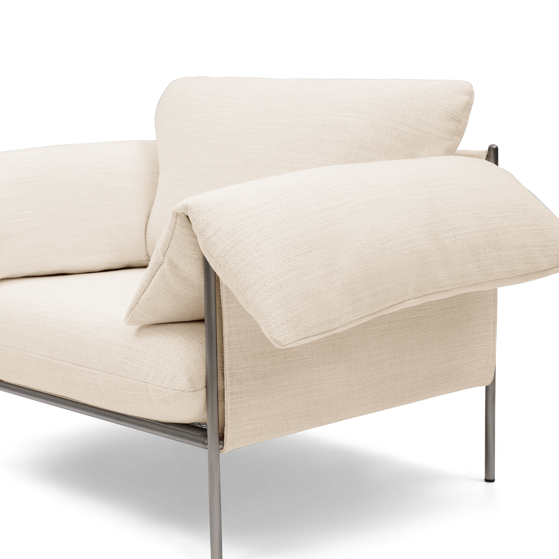 ELLISON STUDIOS. Alva Armchair in white hyams sable.