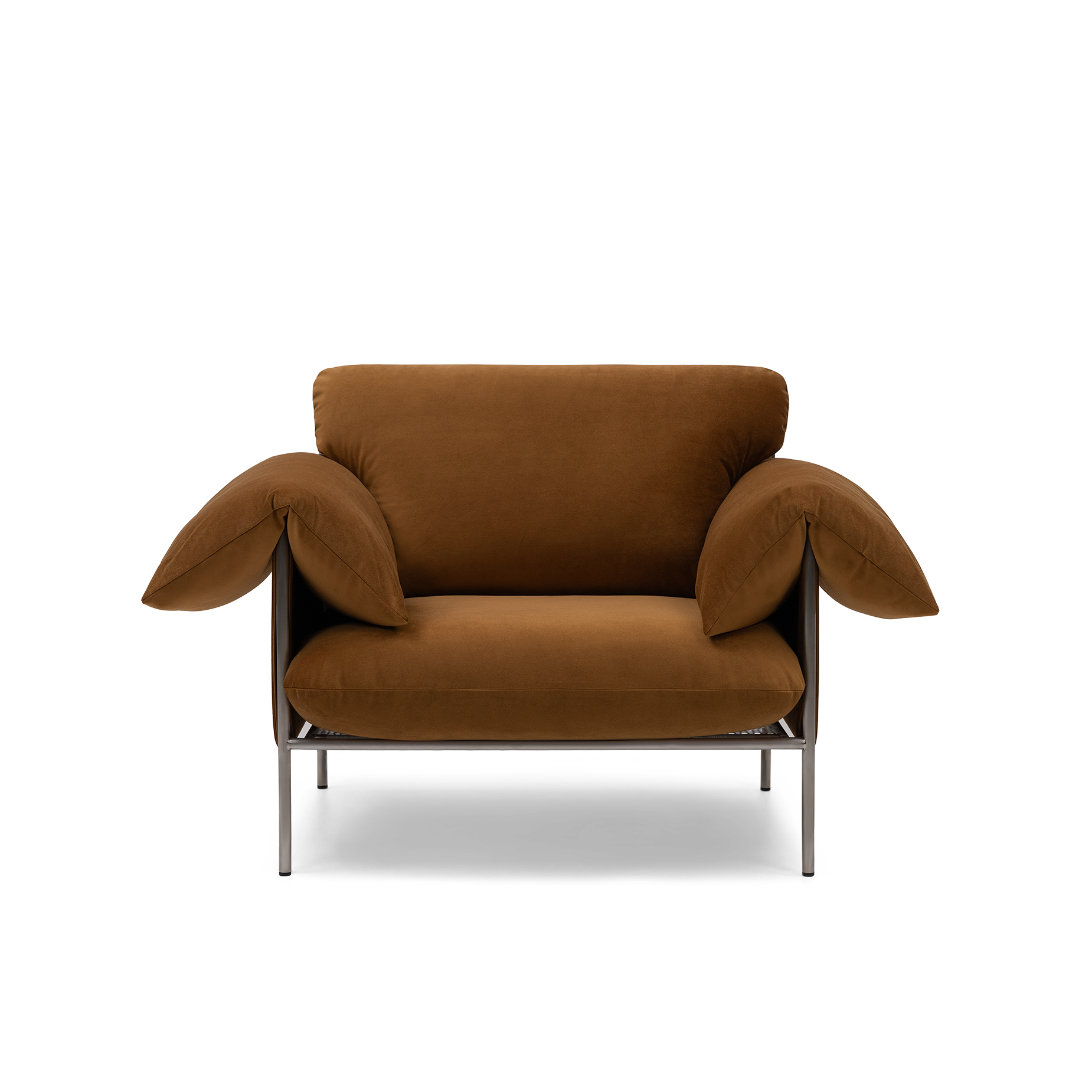 ELLISON STUDIOS. Alva Armchair in brown malibu cognac