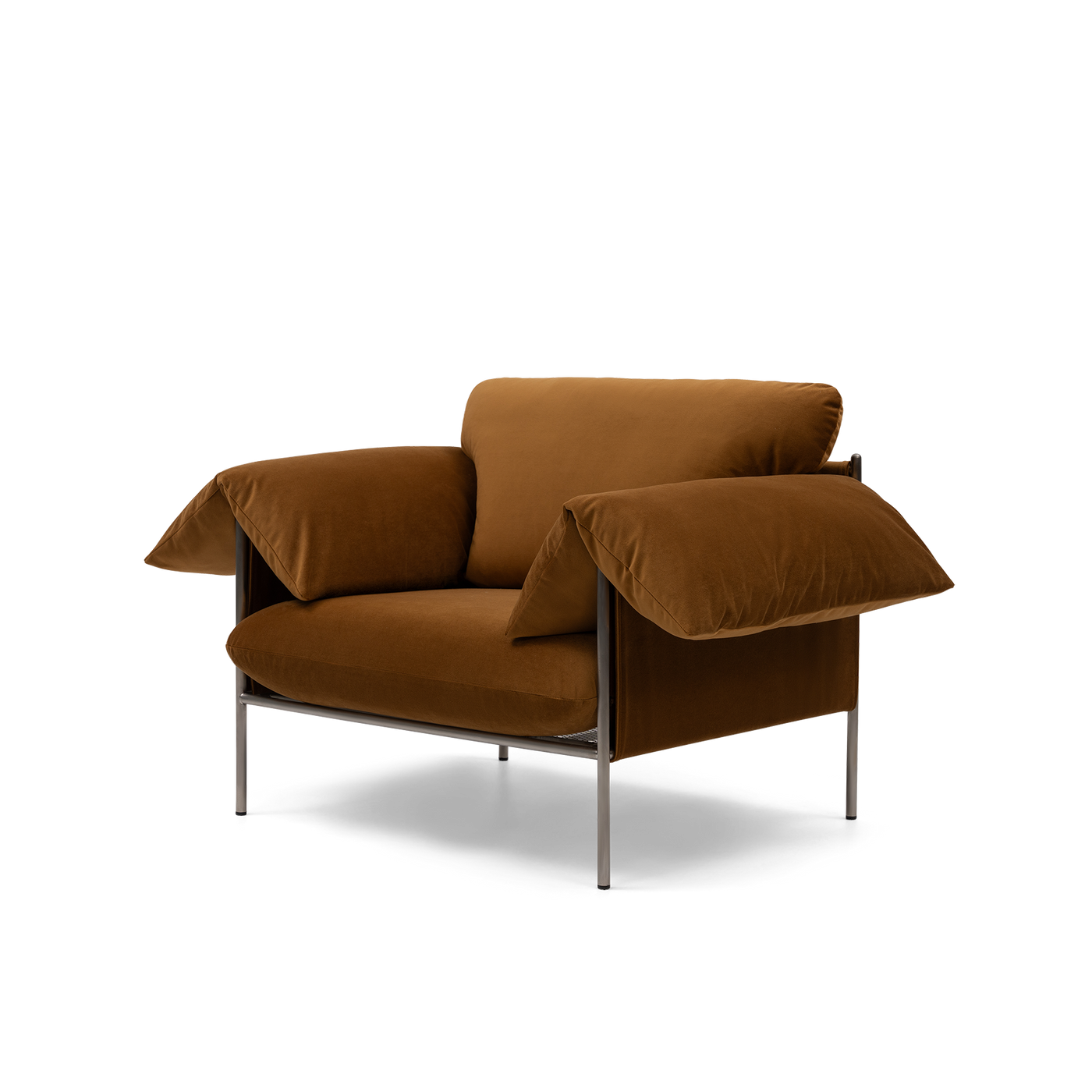 ELLISON STUDIOS. Alva Armchair in brown malibu cognac