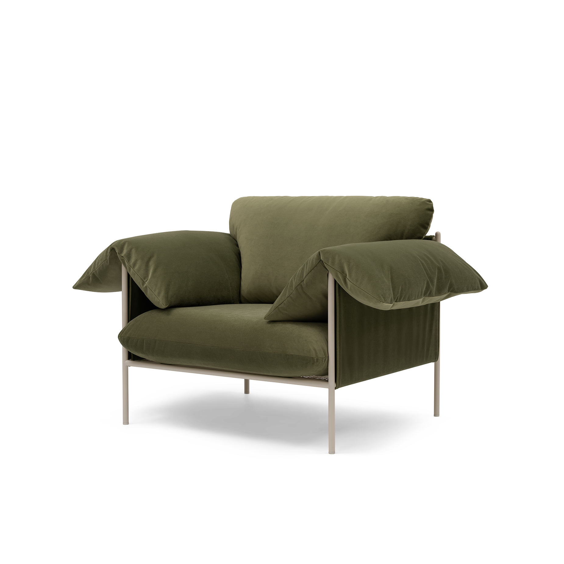 ELLISON STUDIOS. Alva armchair in green malibu matcha.