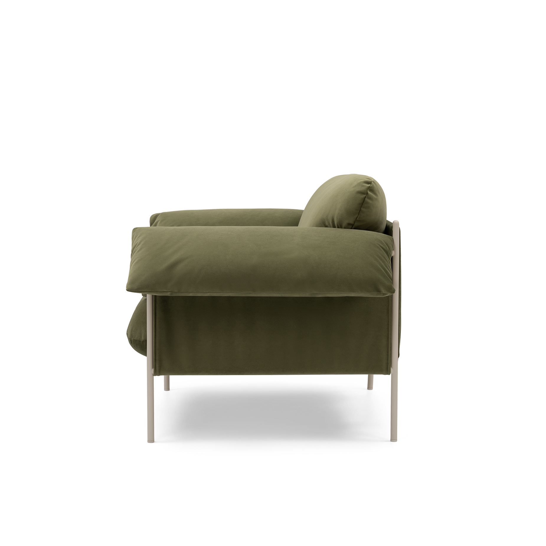 ELLISON STUDIOS. Alva armchair in green malibu matcha.