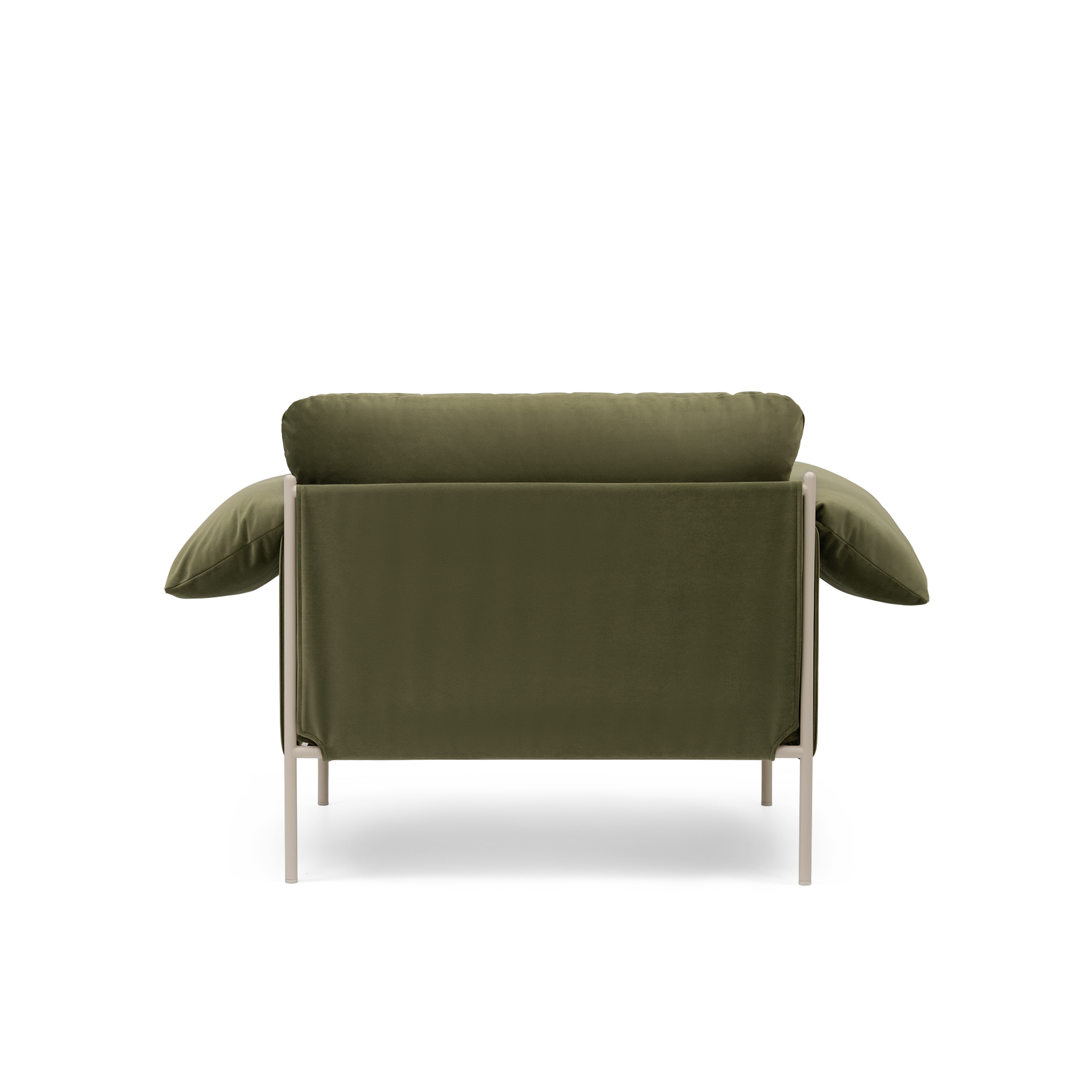 ELLISON STUDIOS. Alva armchair in green malibu matcha.