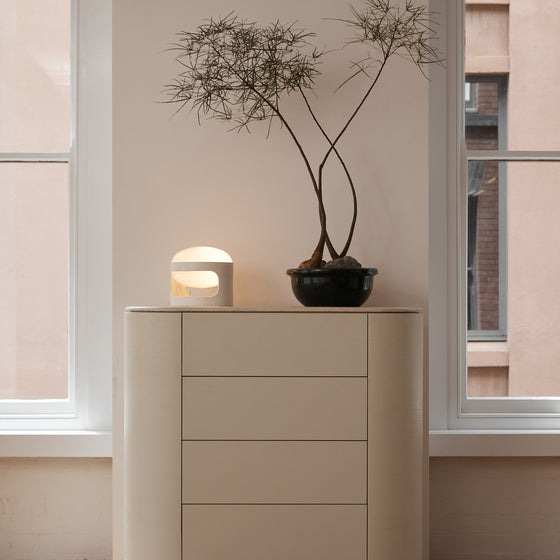 Fin 4 Drawer Tallboy - [ Tofu & Marble Cosmos ]