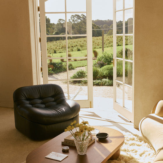 Glove Leather Occasional Chair - [ Simpson Noir ]