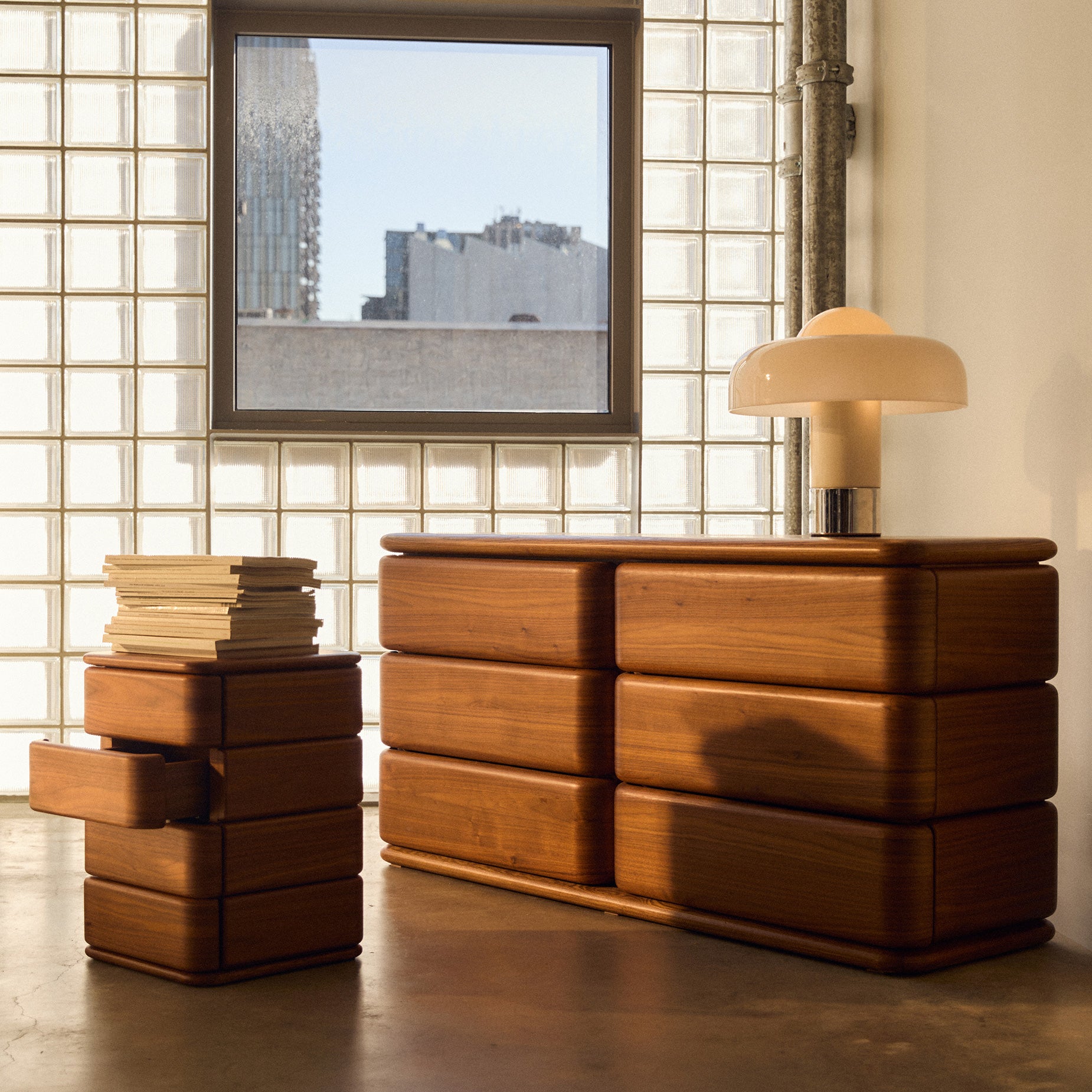 Notte 6 Drawer Storage - [ Walnut ]