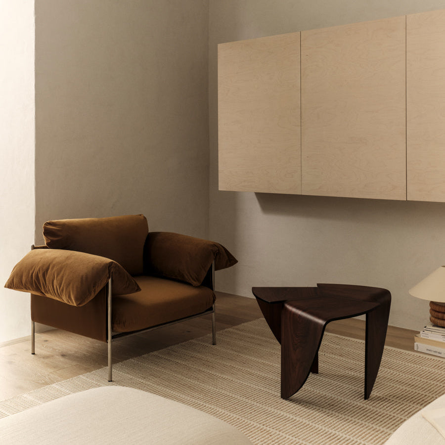 ELLISON STUDIOS. Alva Armchair in brown malibu cognac