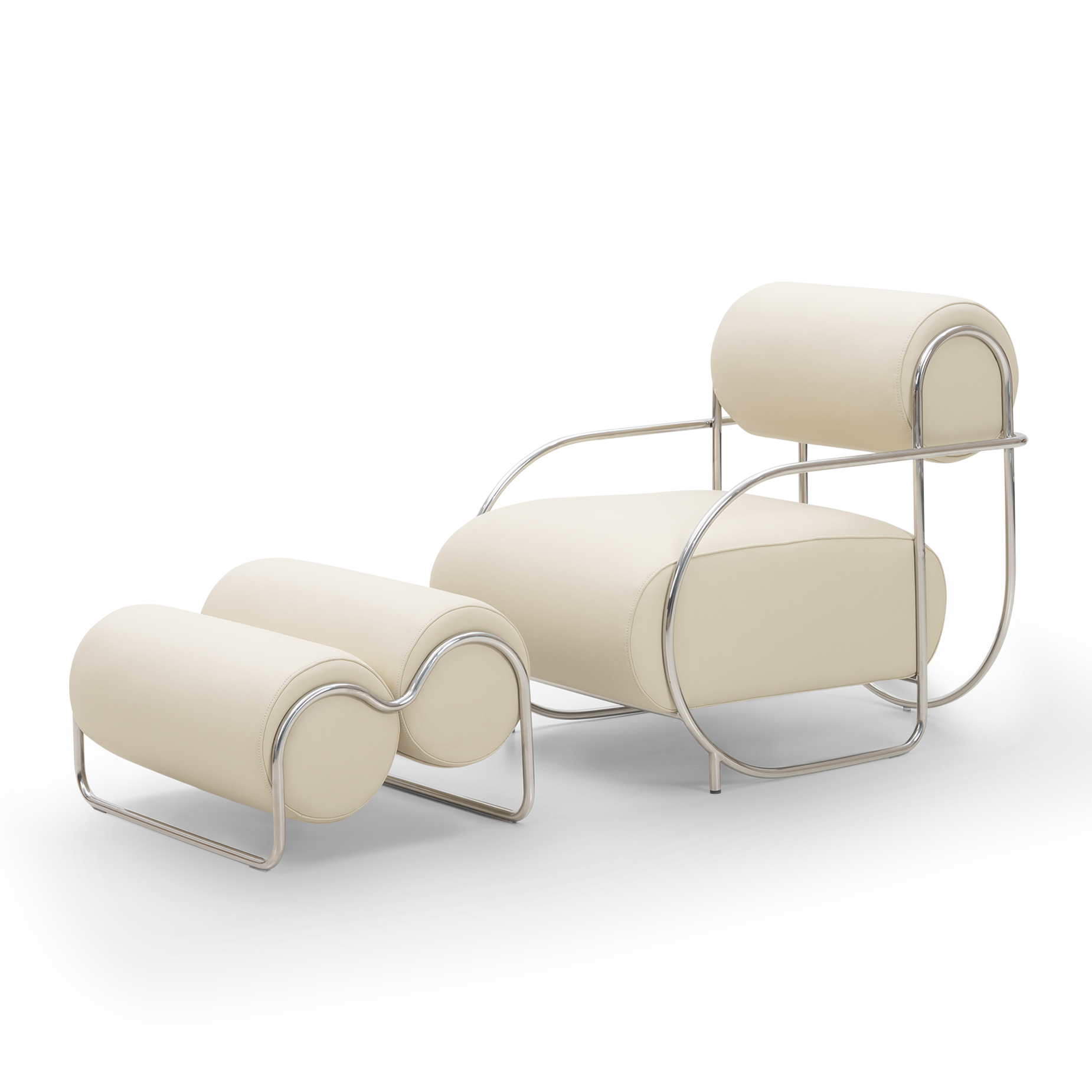 Chromeo Armchair & Ottoman - [ Simpson Cream ]