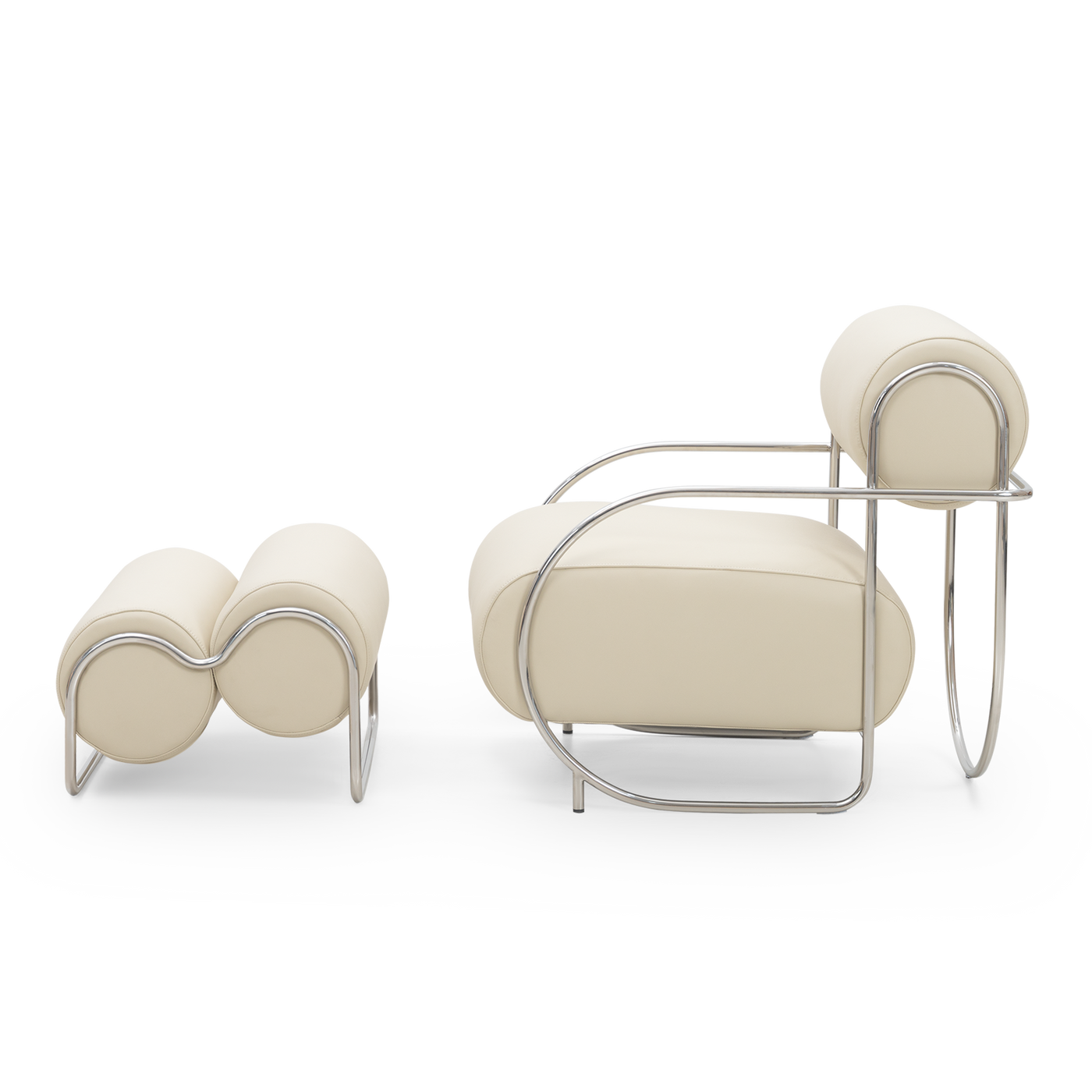 Chromeo Armchair & Ottoman - [ Simpson Cream ]