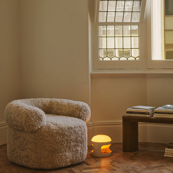 Huggy Faux Fur Armchair - [ Paddington Cashew ]