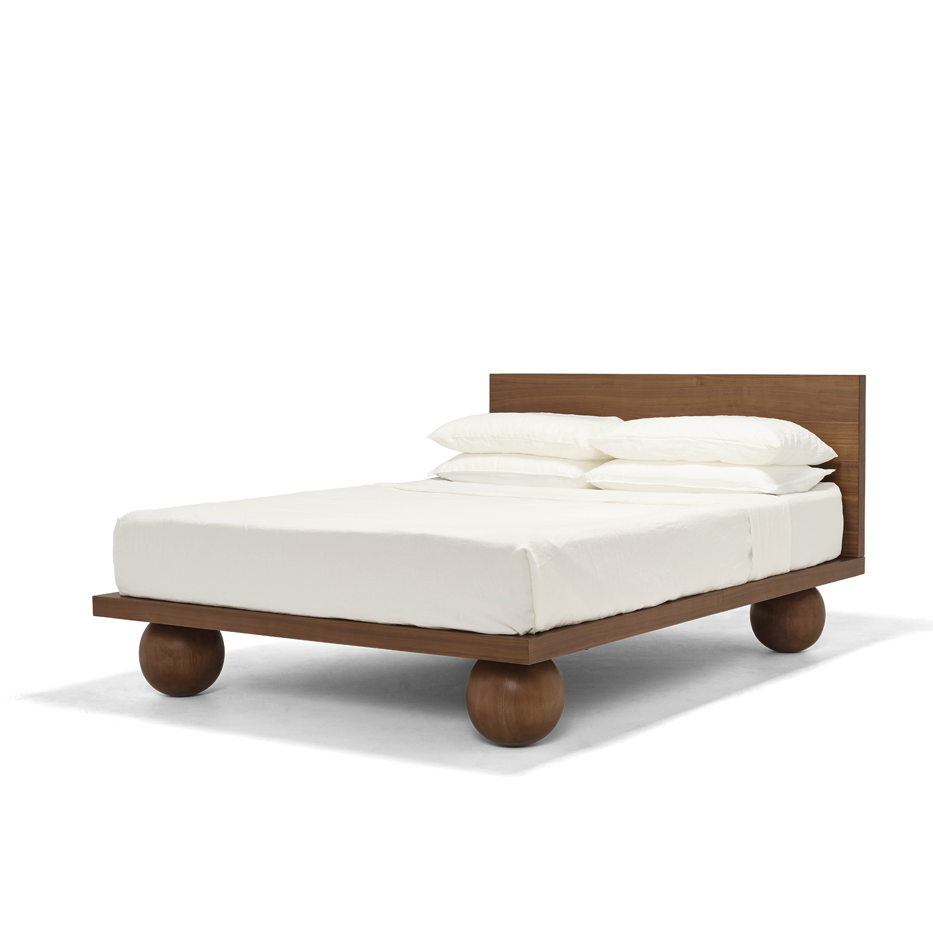 Yoko Queen Bed - [ Walnut ]