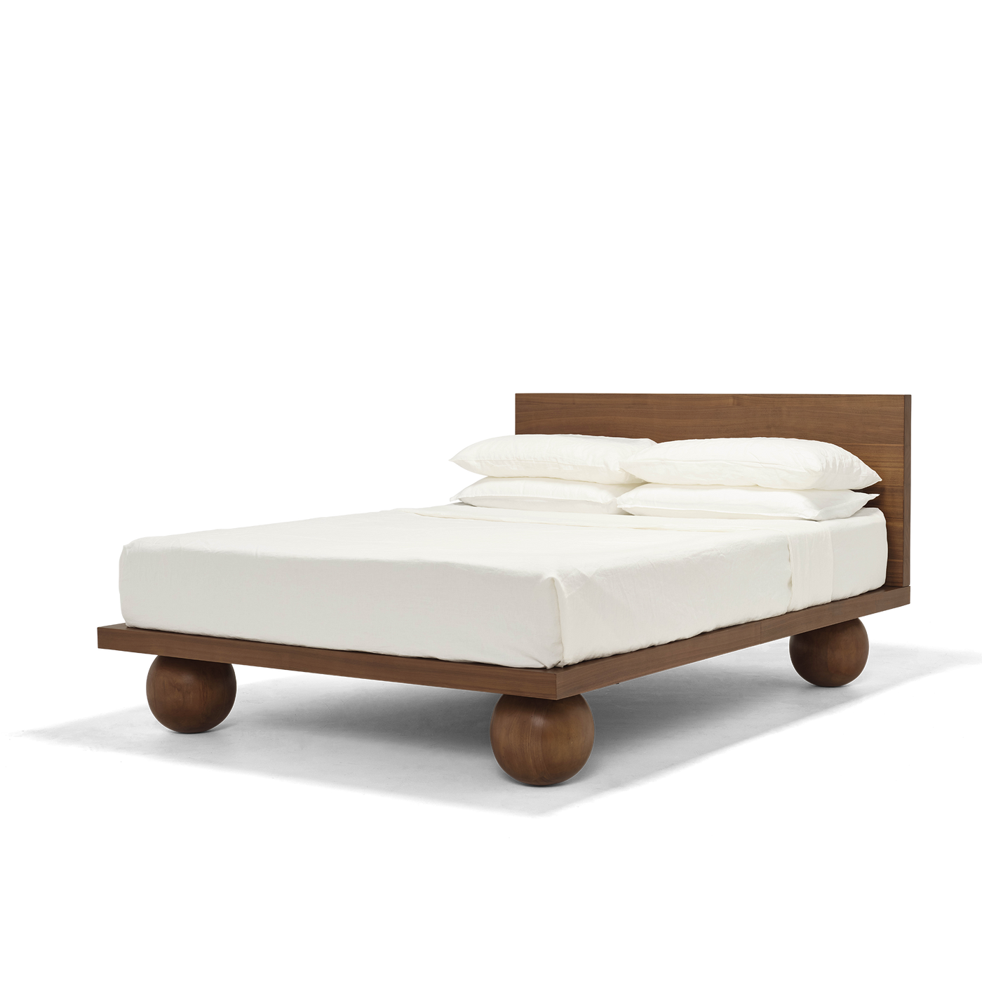 Yoko Queen Bed - [ Walnut ]