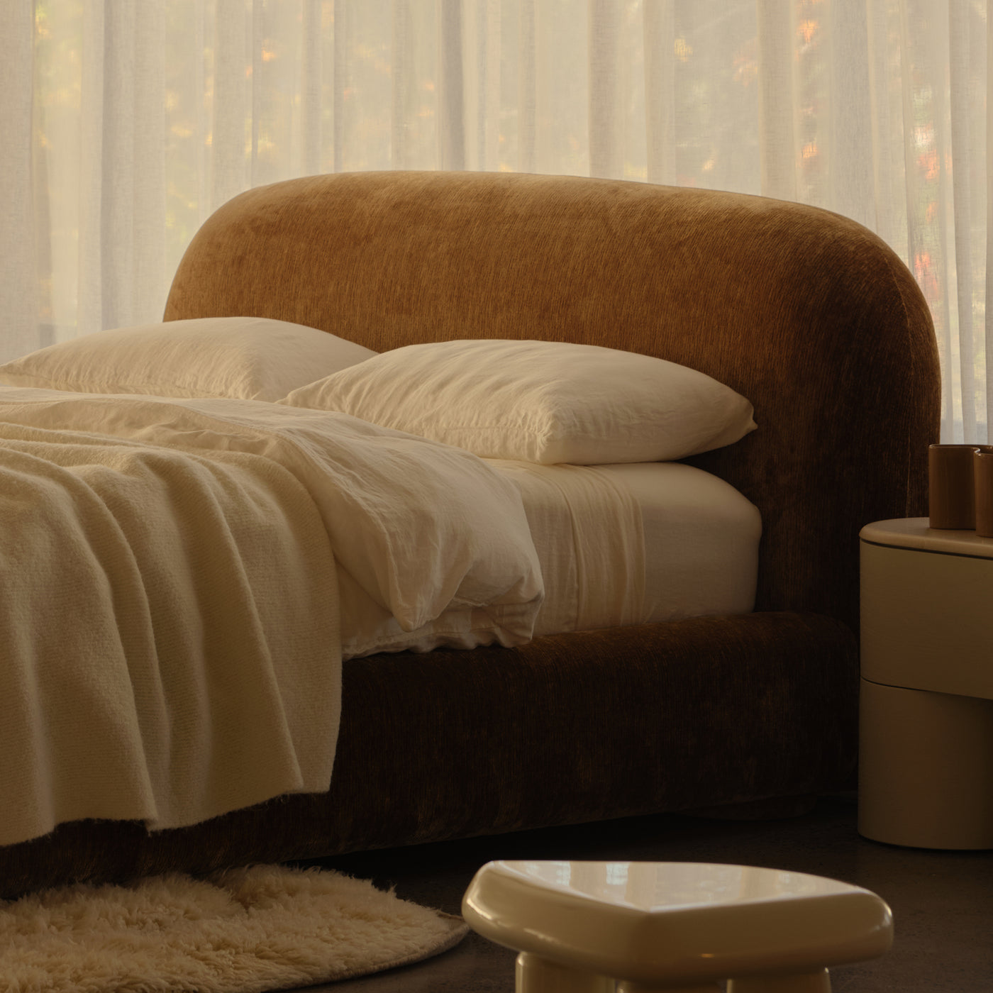 Lull Queen Bed - [ Sandon Burnt Butter ]