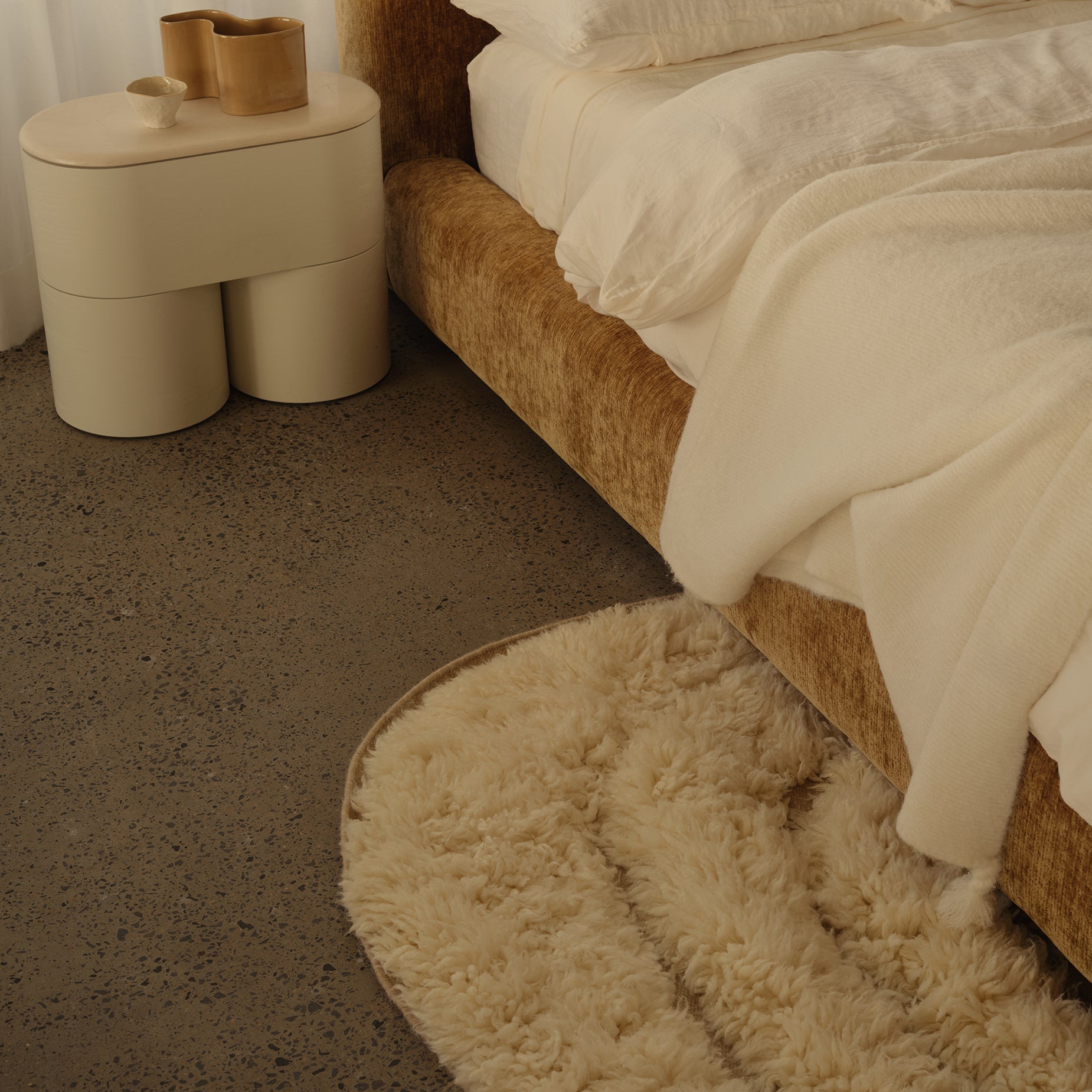 Maze Shag Floor Rug 3 x 4m - [ Milk ]