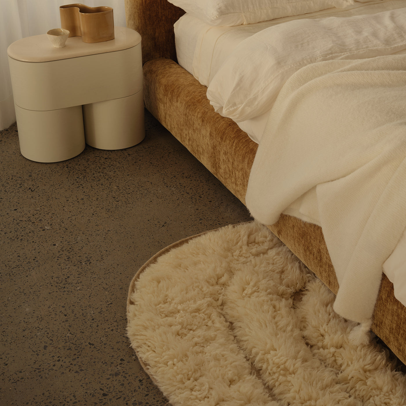 Maze Shag Floor Rug 3 x 4m - [ Milk ]