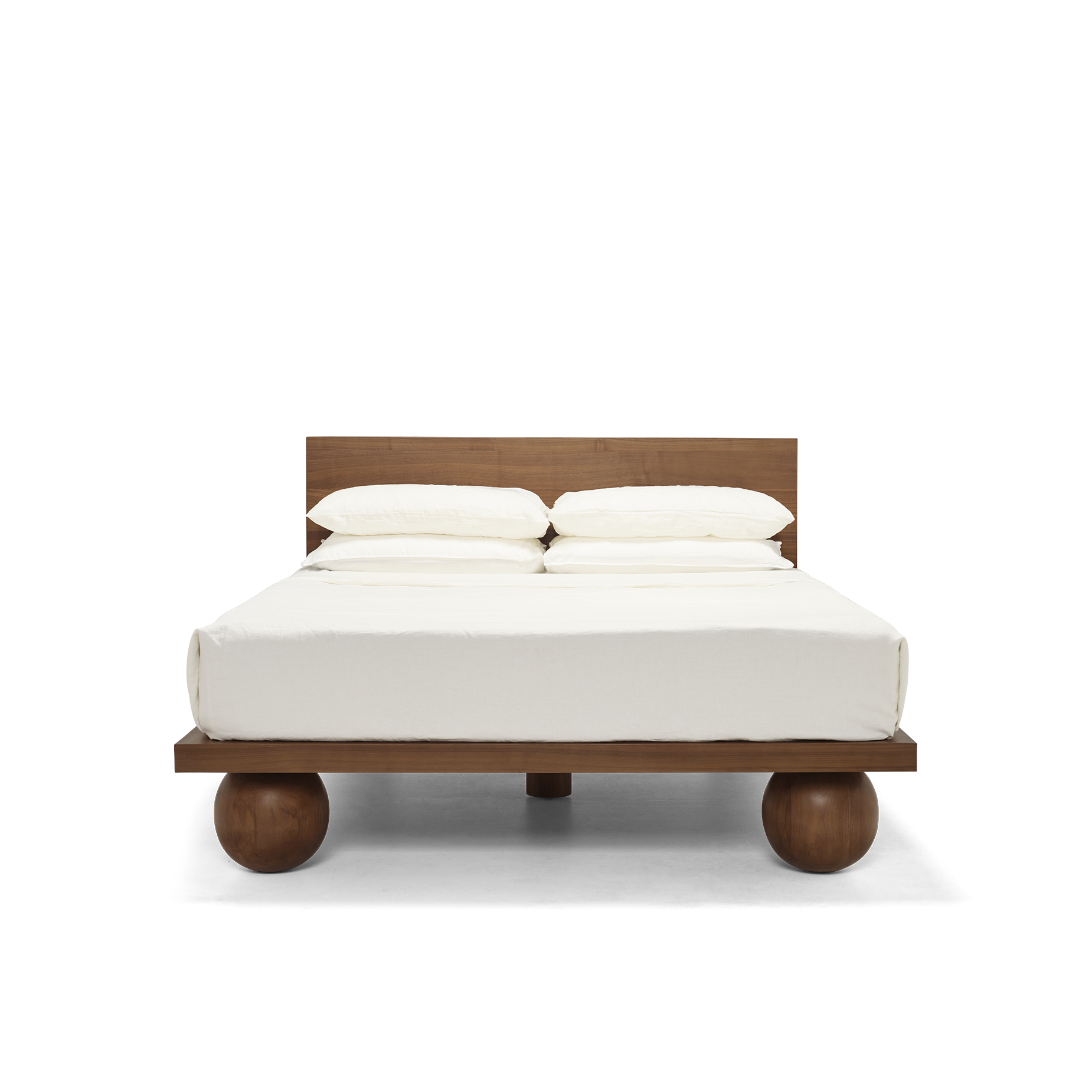 Yoko Queen Bed - [ Walnut ]