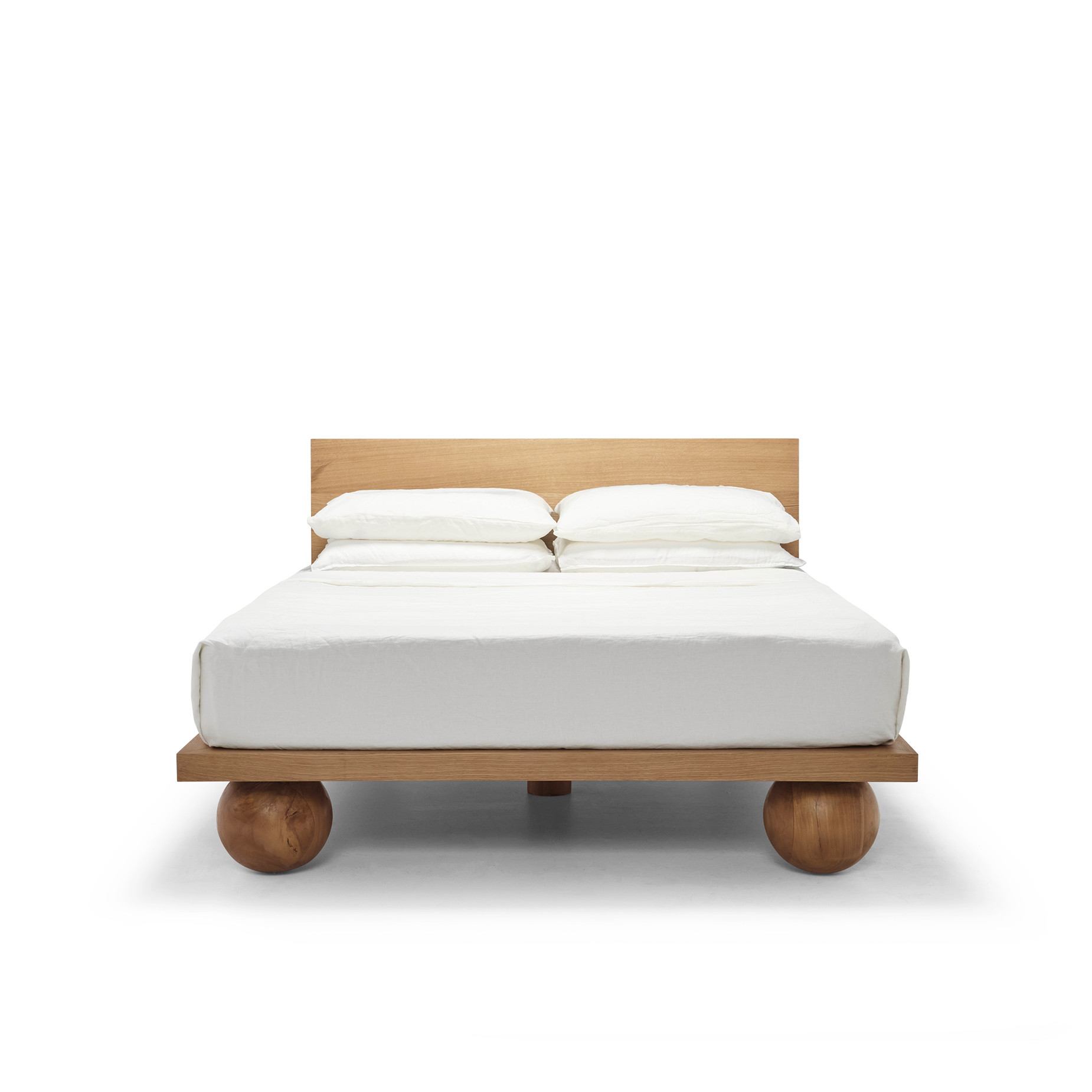 Yoko Queen Bed - [ Oak ]
