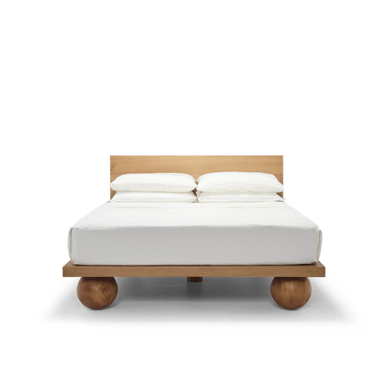 Yoko Queen Bed - [ Oak ]