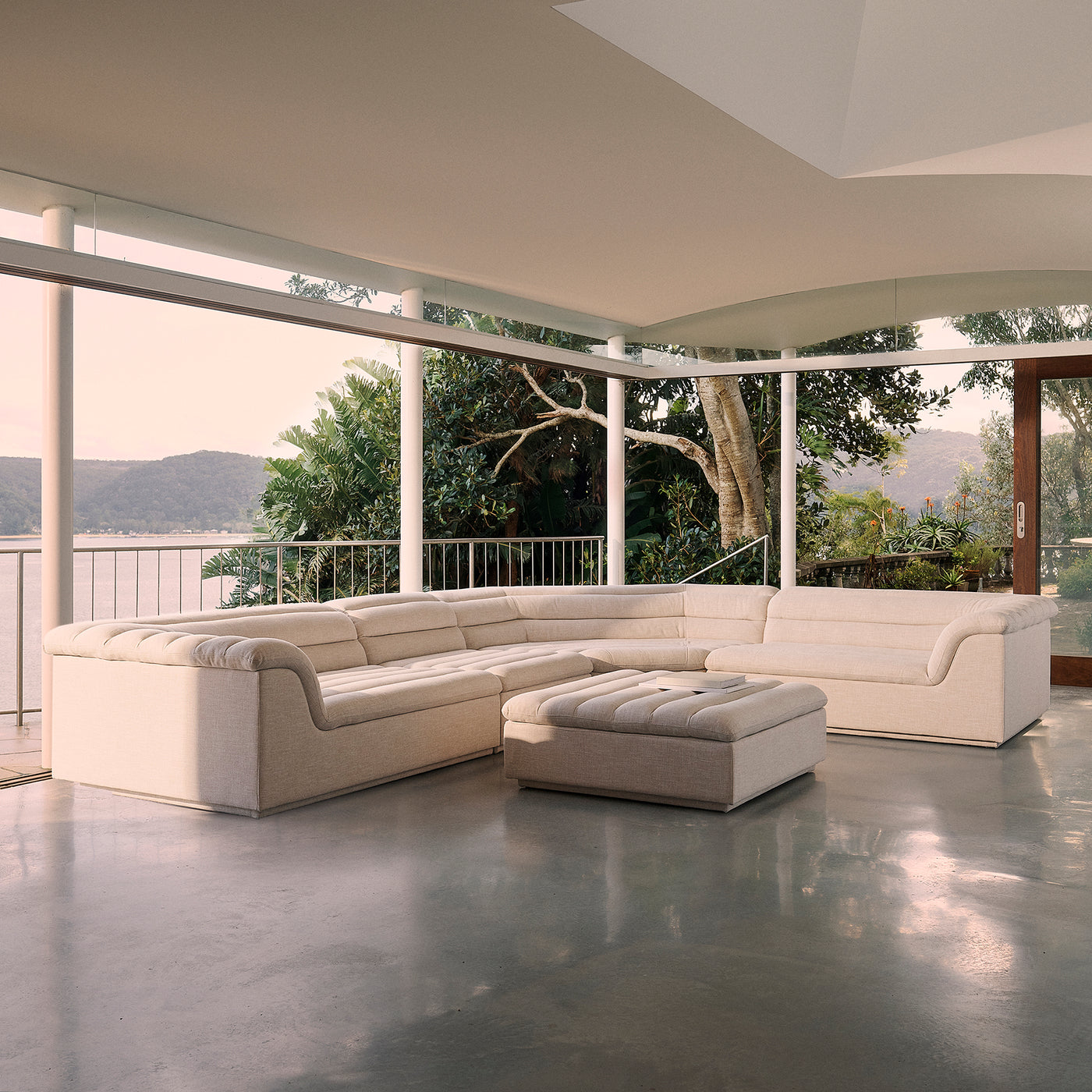 Float 4 Piece Modular Sofa - [ Byron Oyster ]