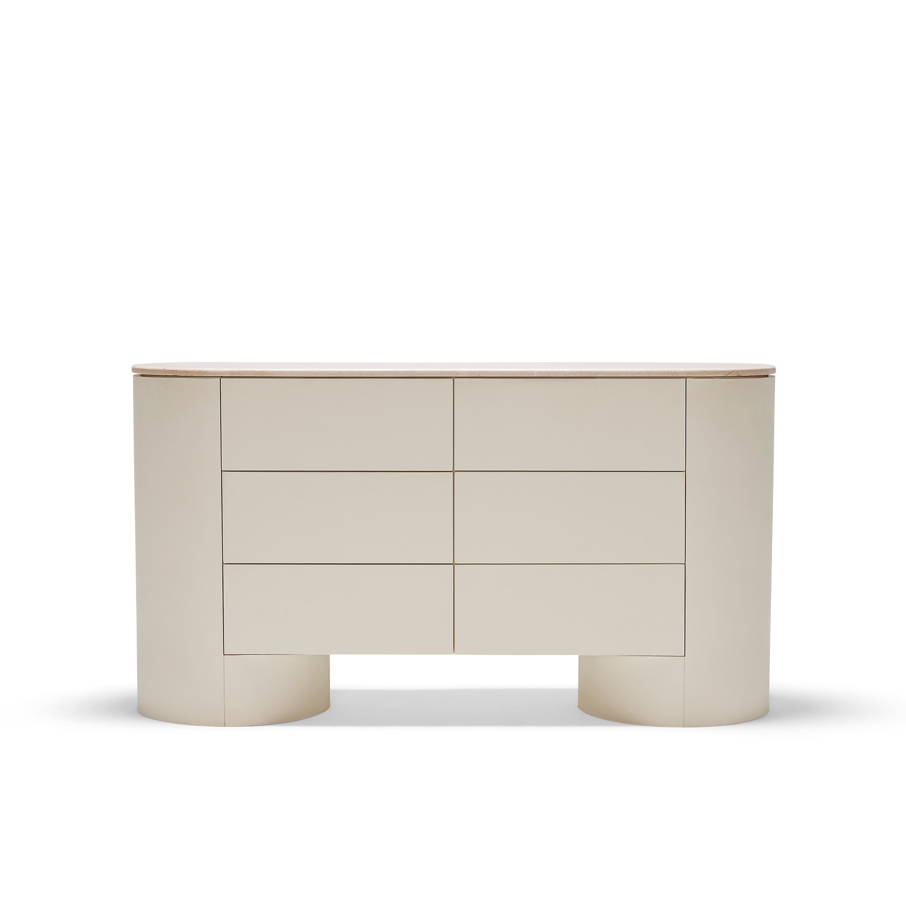 Fin 6 Drawer Dresser - [ Tofu & Marble Cosmos Crema ]