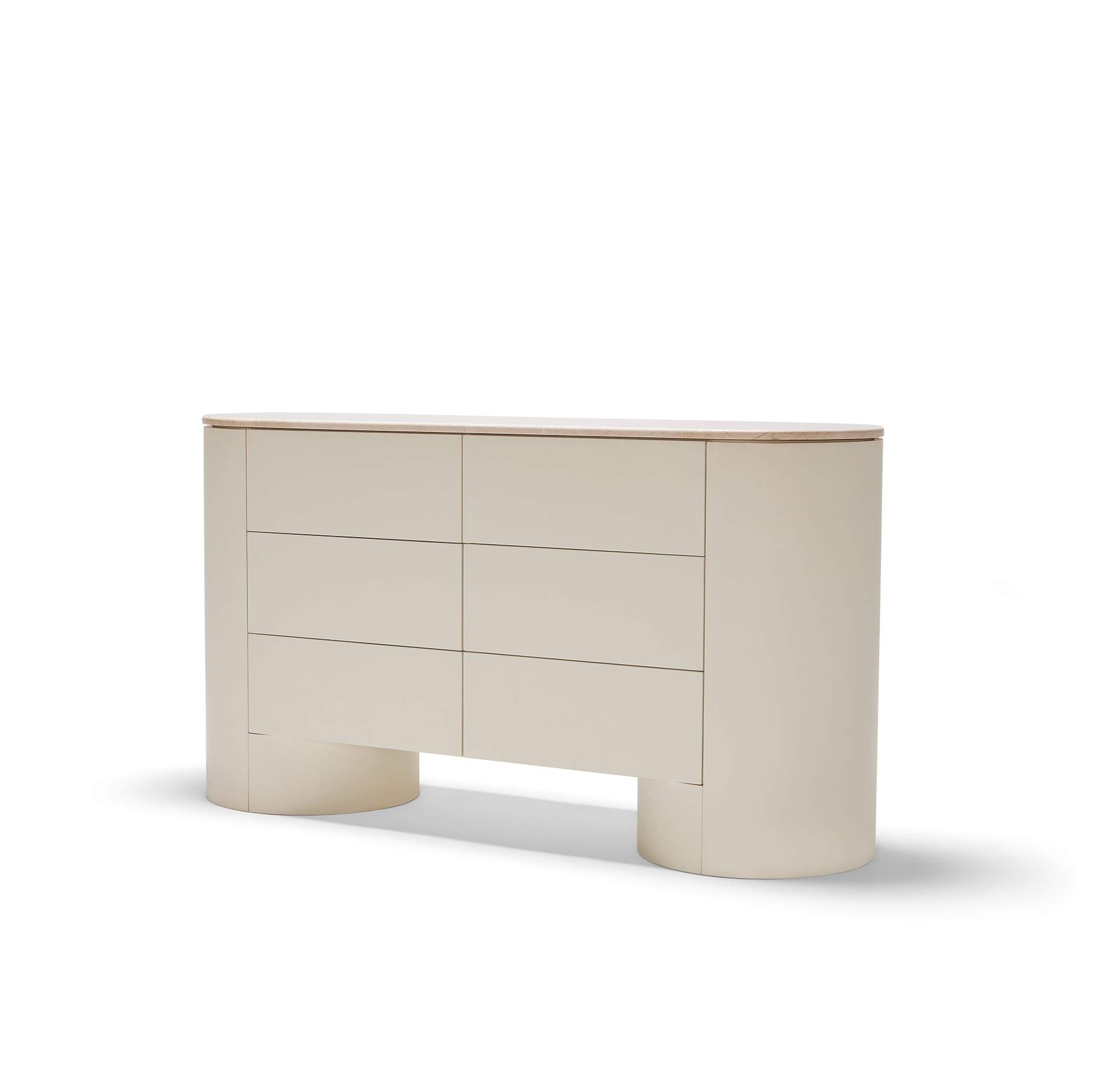Fin 6 Drawer Dresser - [ Tofu & Marble Cosmos Crema ]