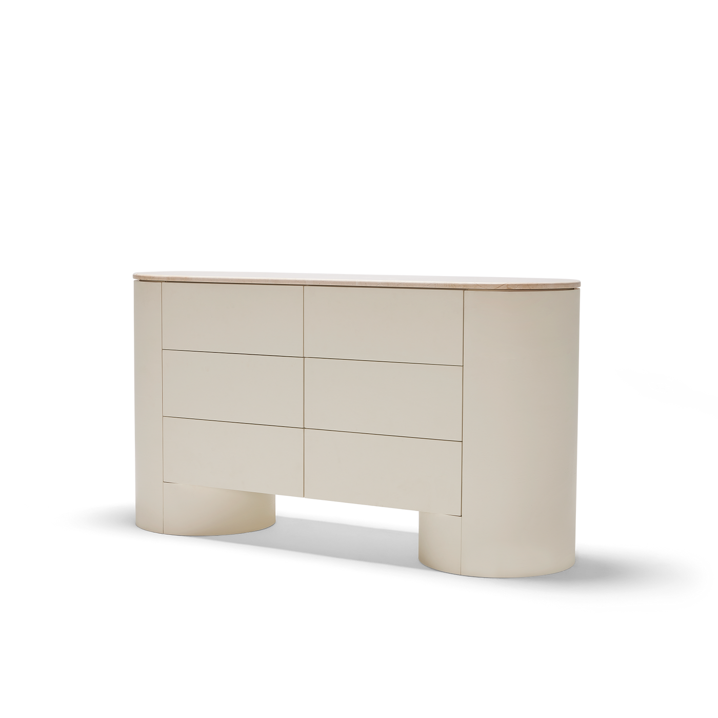 Fin 6 Drawer Dresser - [ Tofu & Marble Cosmos Crema ]