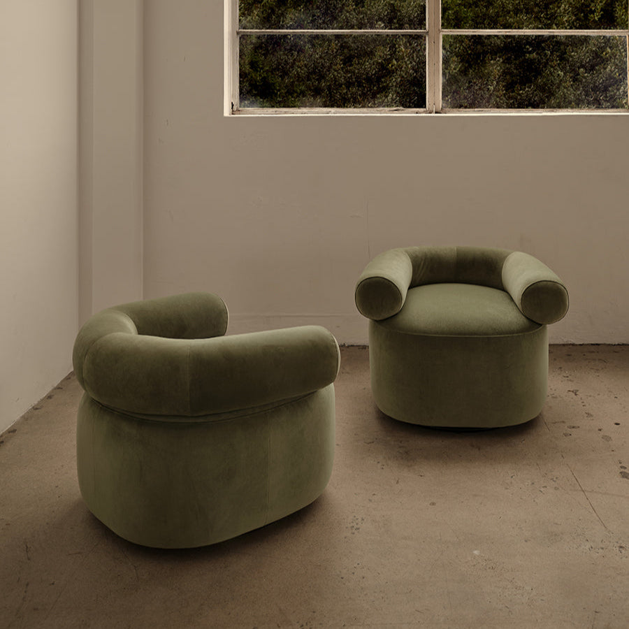 Huggy Swivel Armchair - [ Malibu Matcha ]