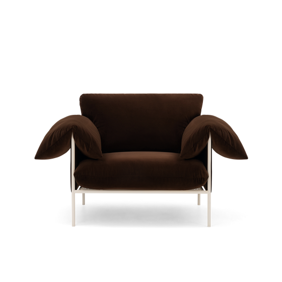 ELLISON STUDIOS. Alva Armchair in brown avalon piccolo.
