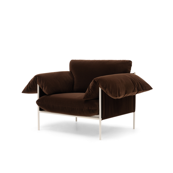 ELLISON STUDIOS. Alva Armchair in brown avalon piccolo.