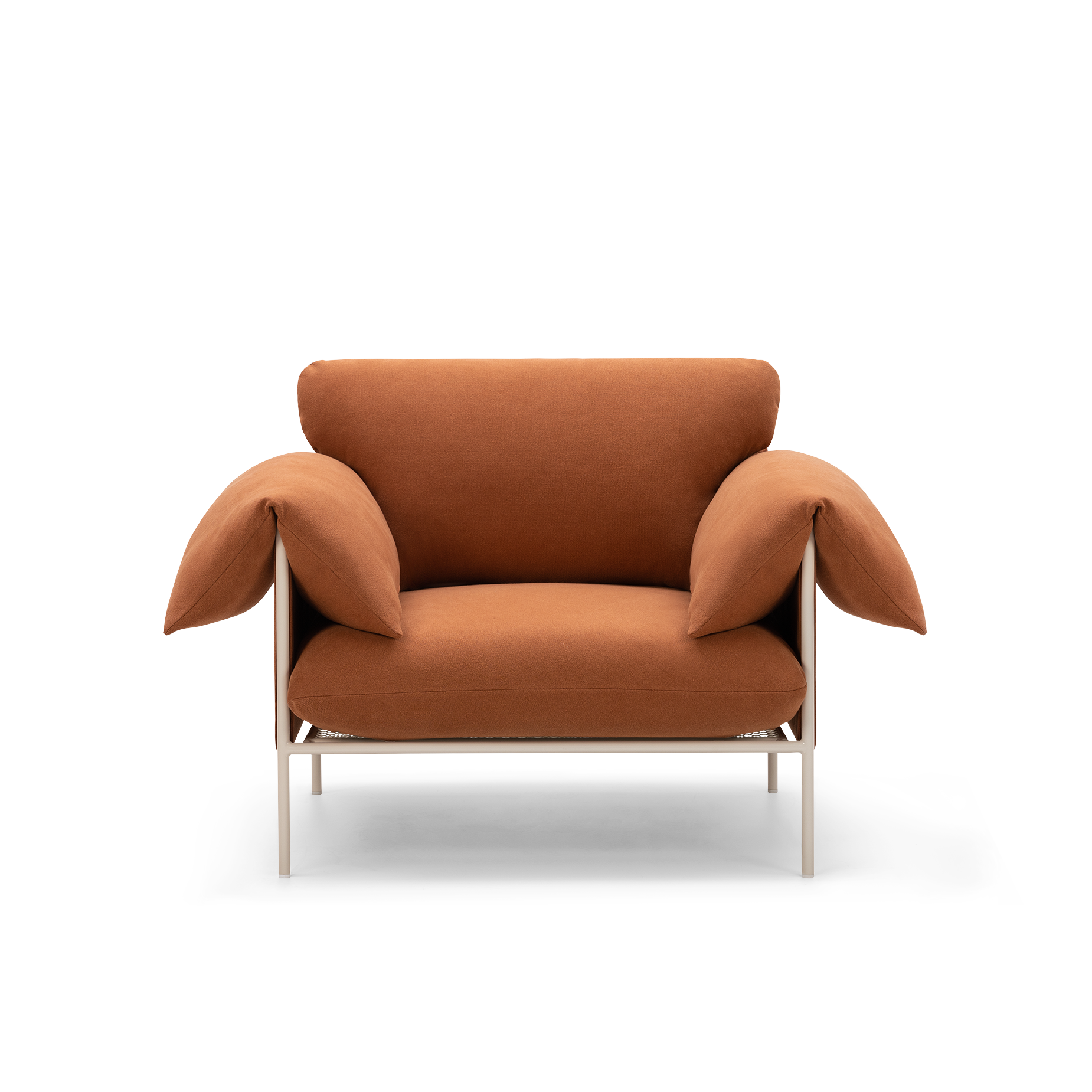ELLISON STUDIOS. Alva armchair in rust cabarita hazel.