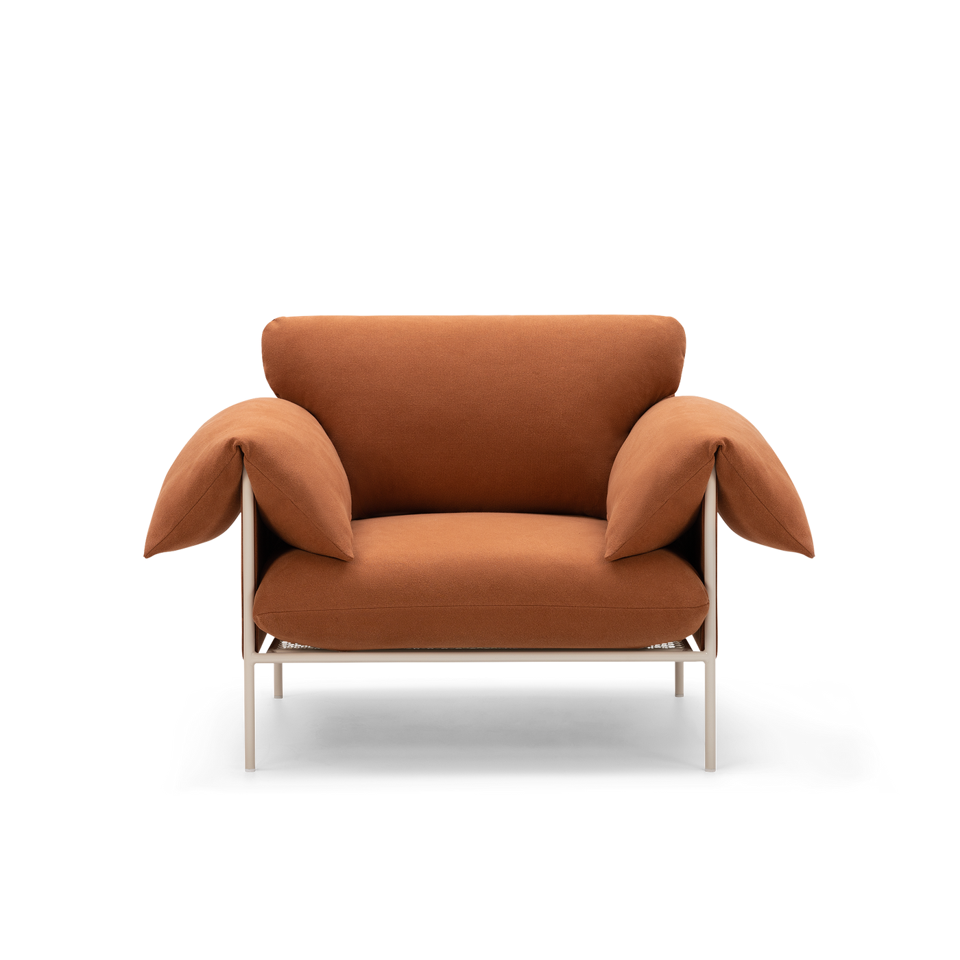 ELLISON STUDIOS. Alva armchair in rust cabarita hazel.