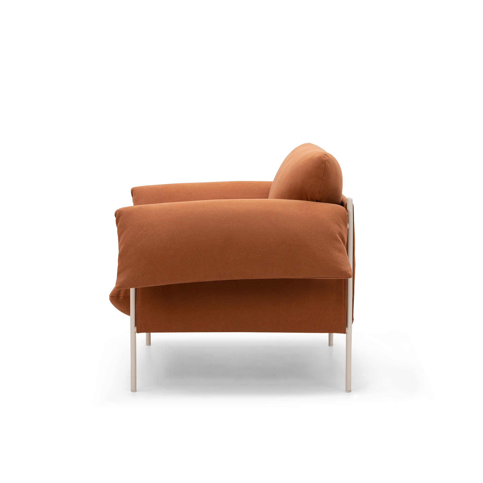 ELLISON STUDIOS. Alva armchair in rust cabarita hazel.