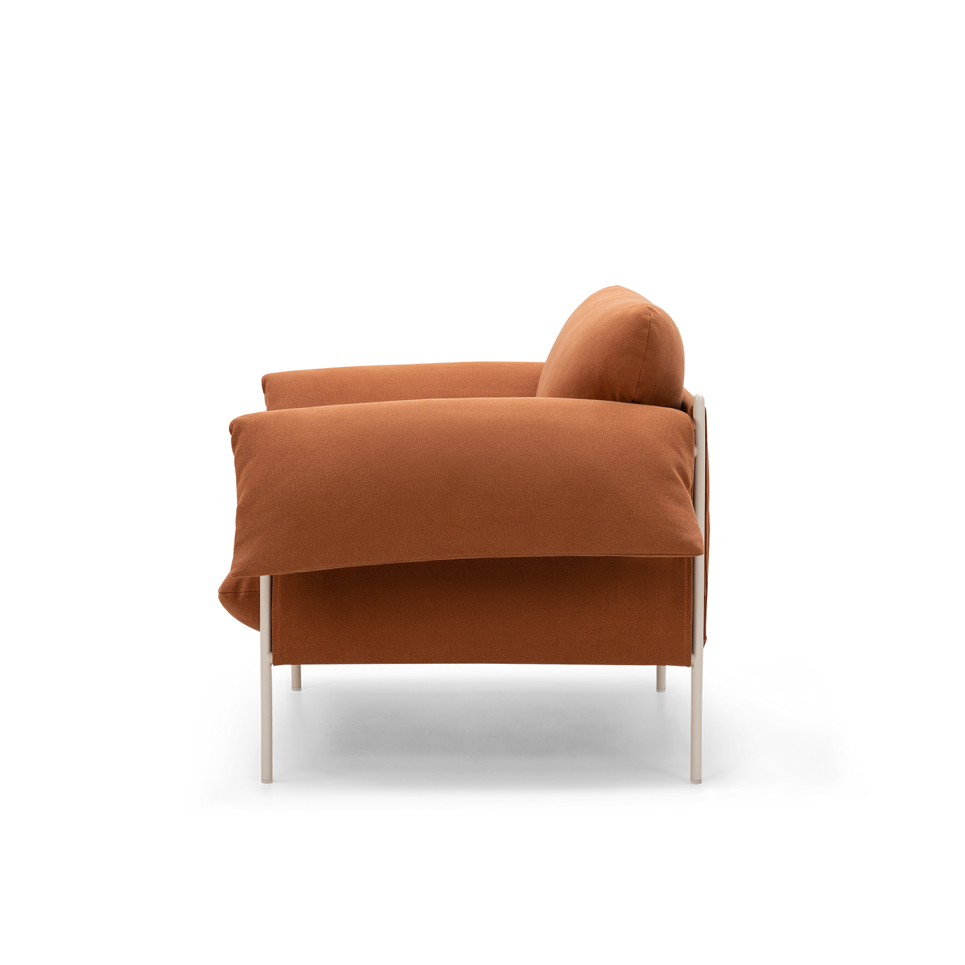 ELLISON STUDIOS. Alva armchair in rust cabarita hazel.
