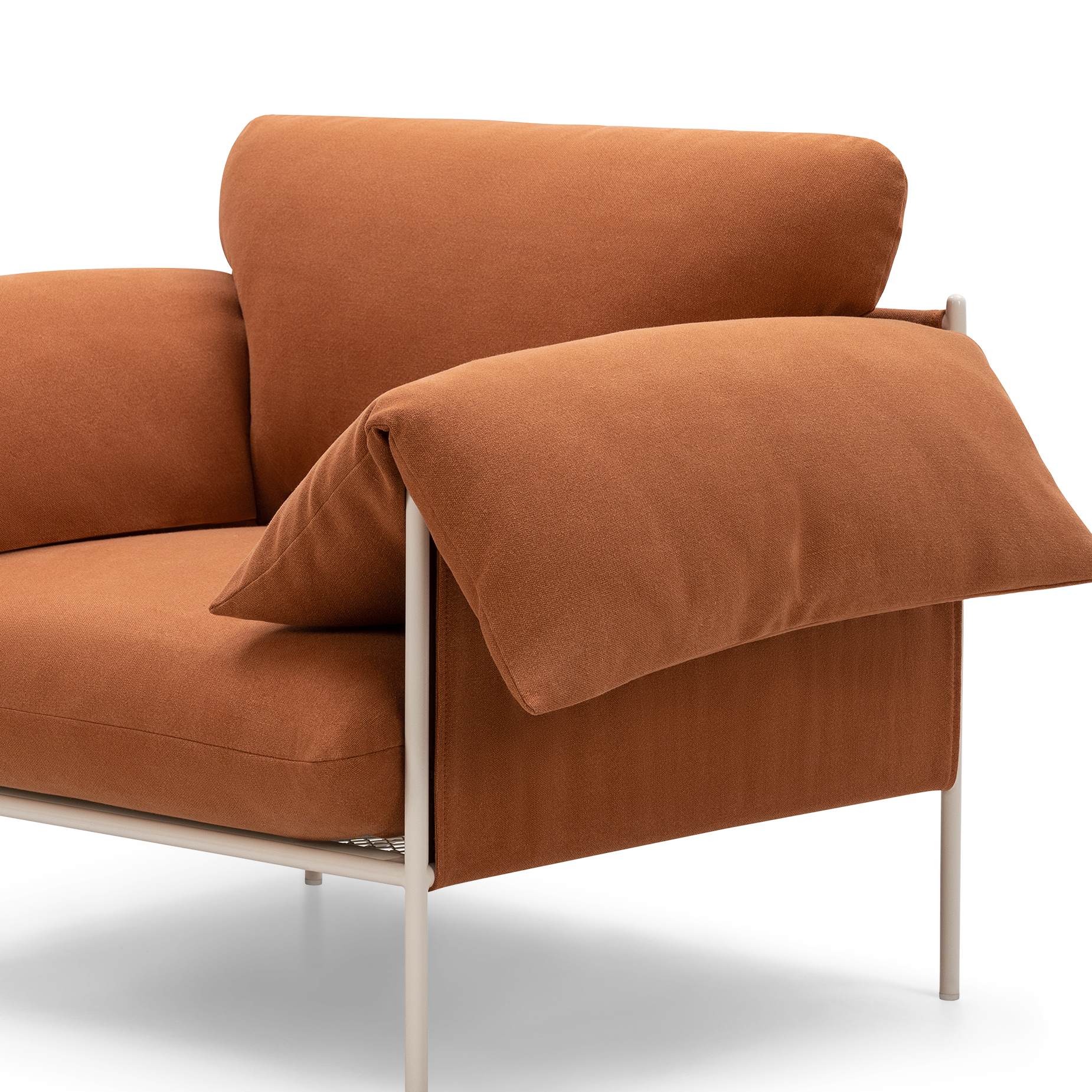 ELLISON STUDIOS. Alva armchair in rust cabarita hazel.