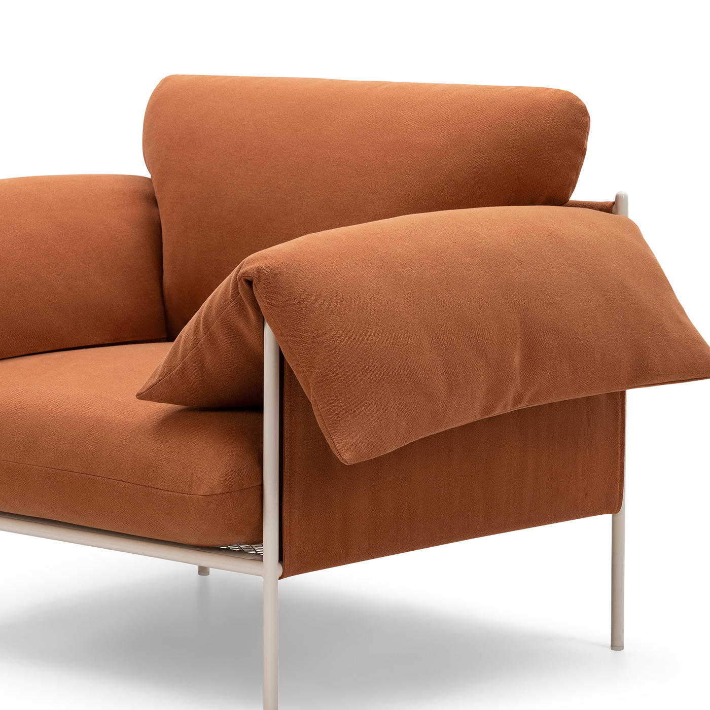ELLISON STUDIOS. Alva armchair in rust cabarita hazel.