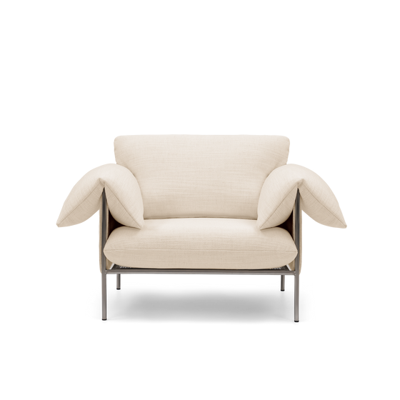 ELLISON STUDIOS. Alva Armchair in white hyams sable.