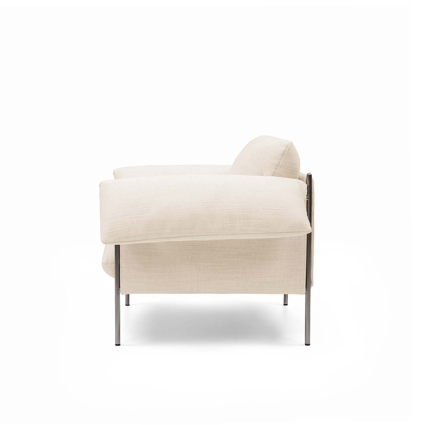 ELLISON STUDIOS. Alva Armchair in white hyams sable.