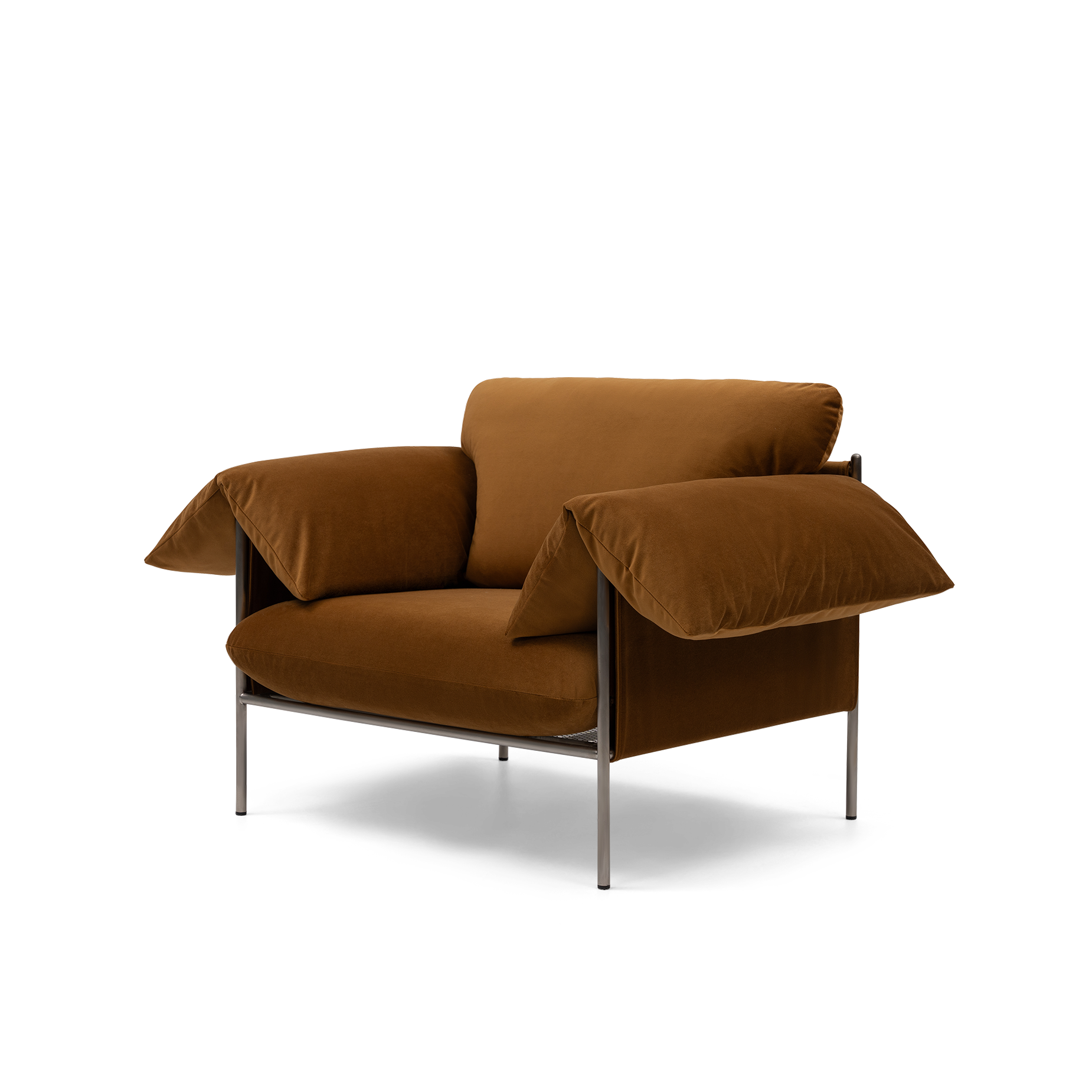 ELLISON STUDIOS. Alva Armchair in brown malibu cognac