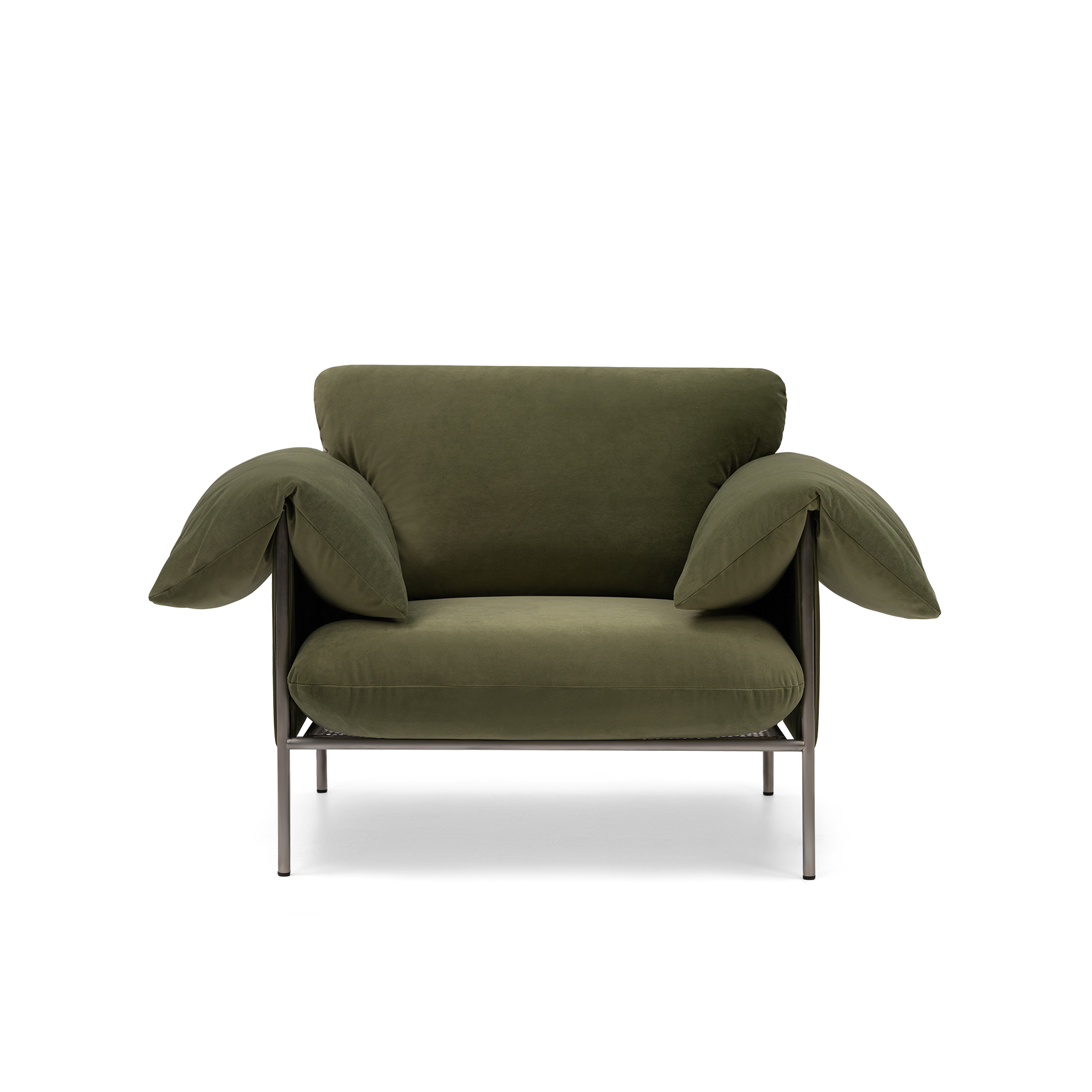 ELLISON STUDIOS. Alva Armchair in green malibu matcha.