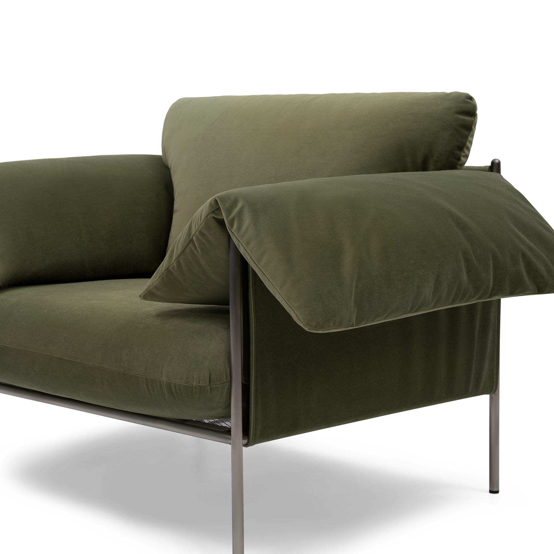 ELLISON STUDIOS. Alva Armchair in green malibu matcha.