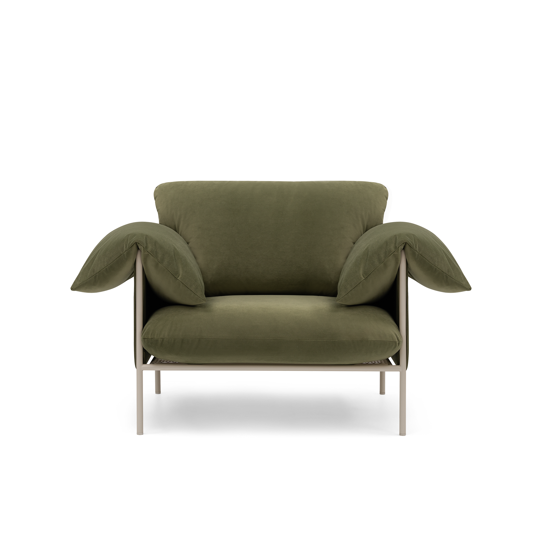 ELLISON STUDIOS. Alva armchair in green malibu matcha.