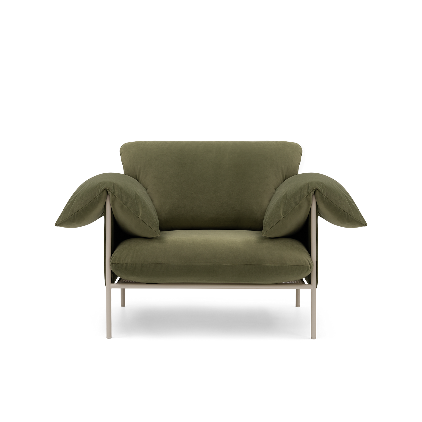 ELLISON STUDIOS. Alva armchair in green malibu matcha.