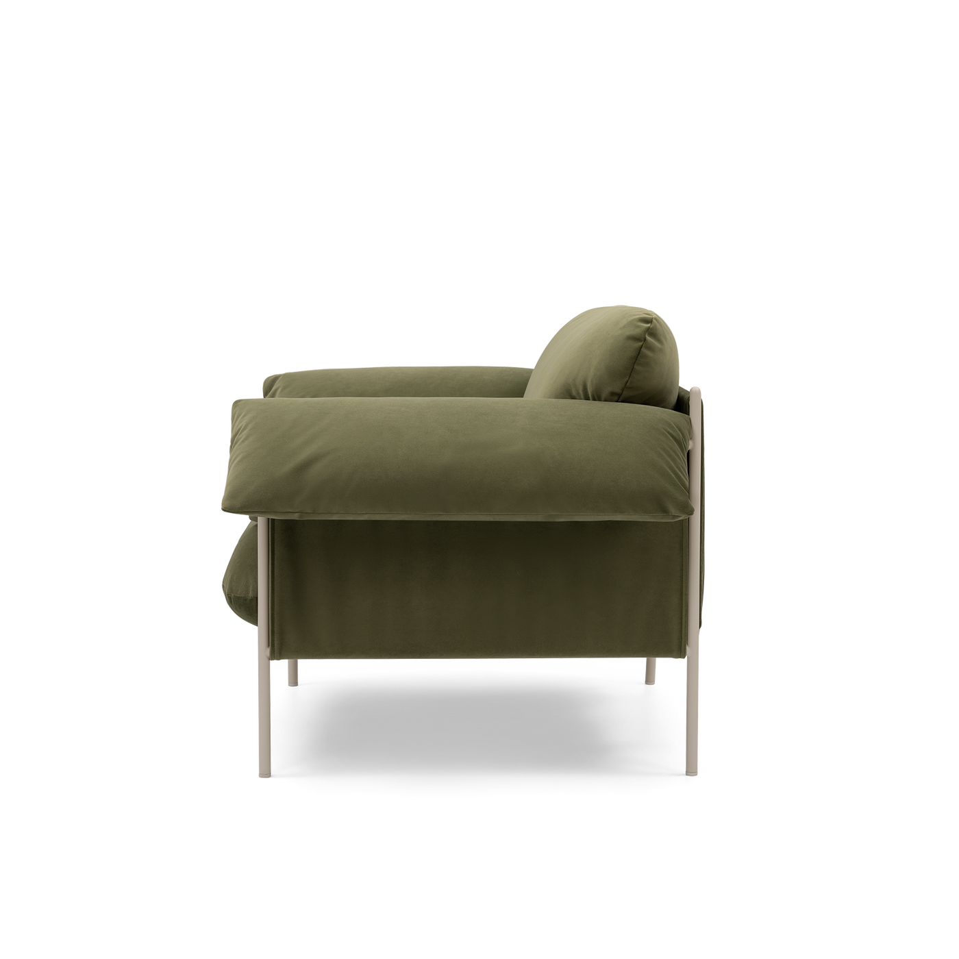 ELLISON STUDIOS. Alva armchair in green malibu matcha.