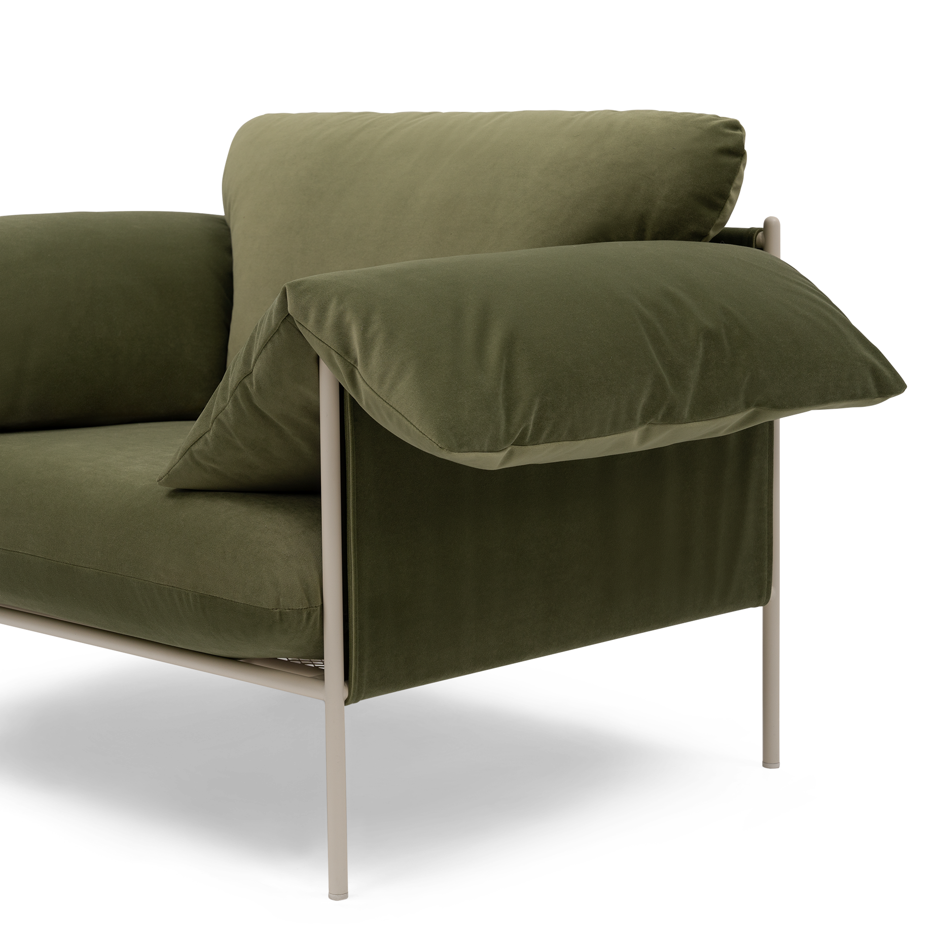 ELLISON STUDIOS. Alva armchair in green malibu matcha.