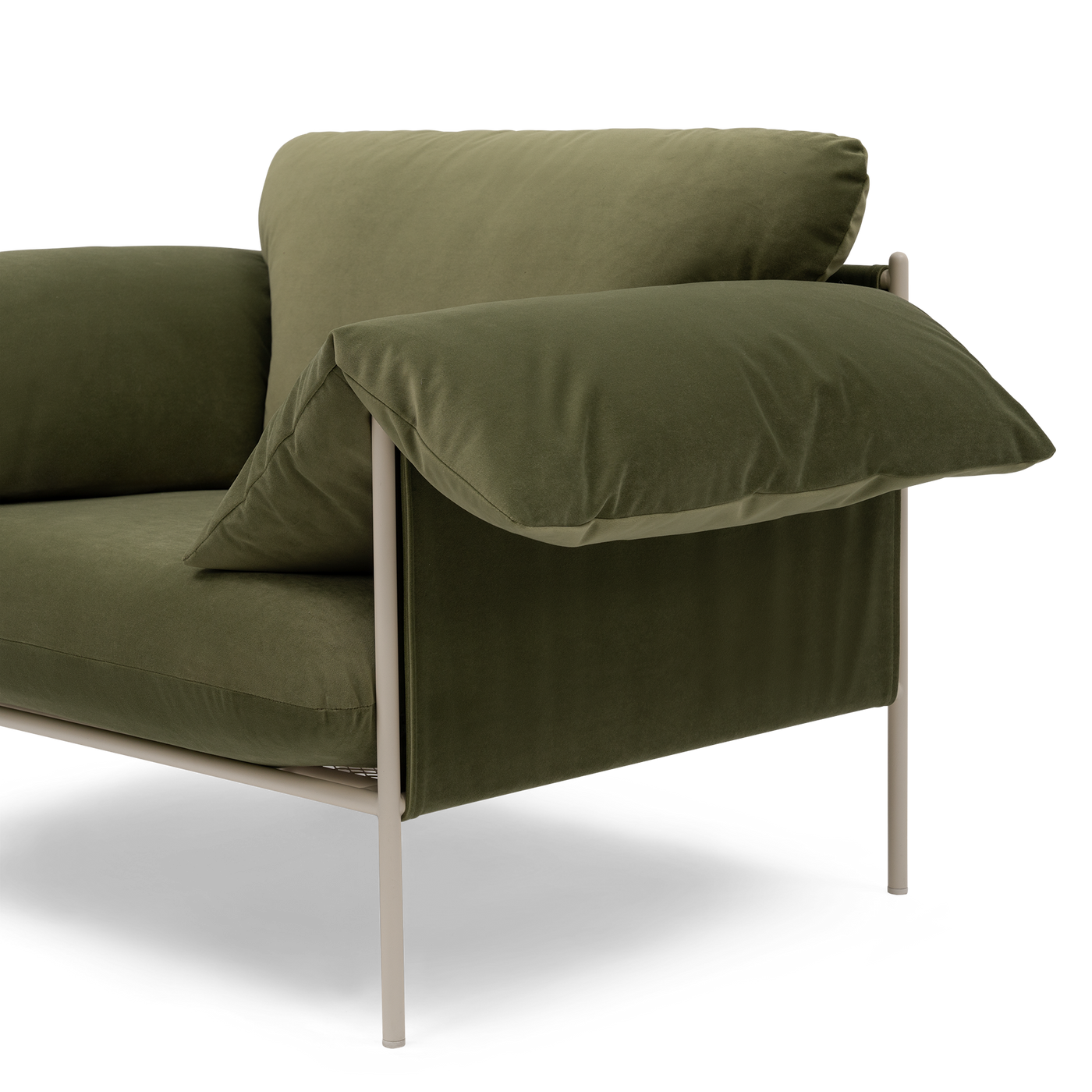 ELLISON STUDIOS. Alva armchair in green malibu matcha.