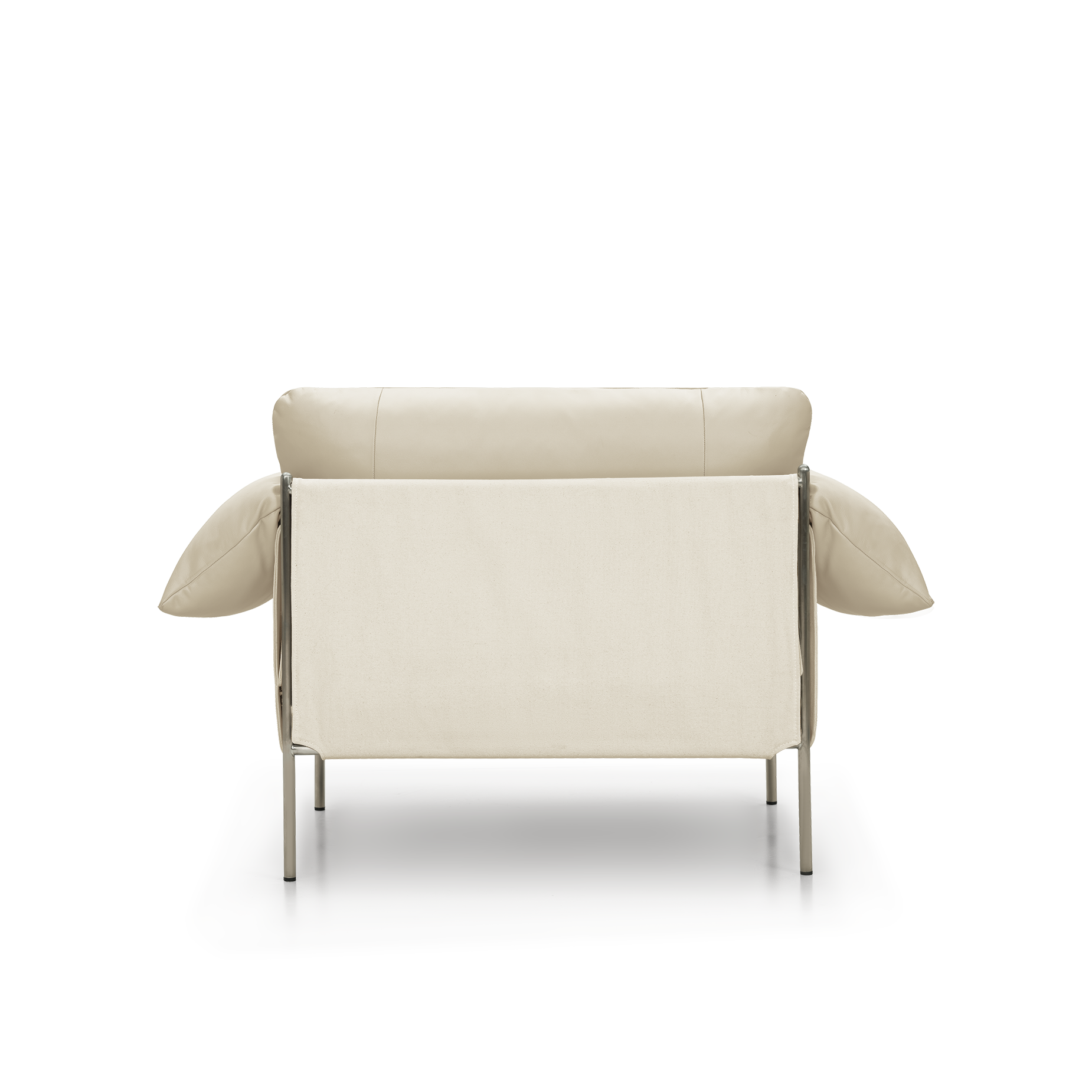 Alva Brushed Steel Frame Armchair - [ Simpson Cream ]