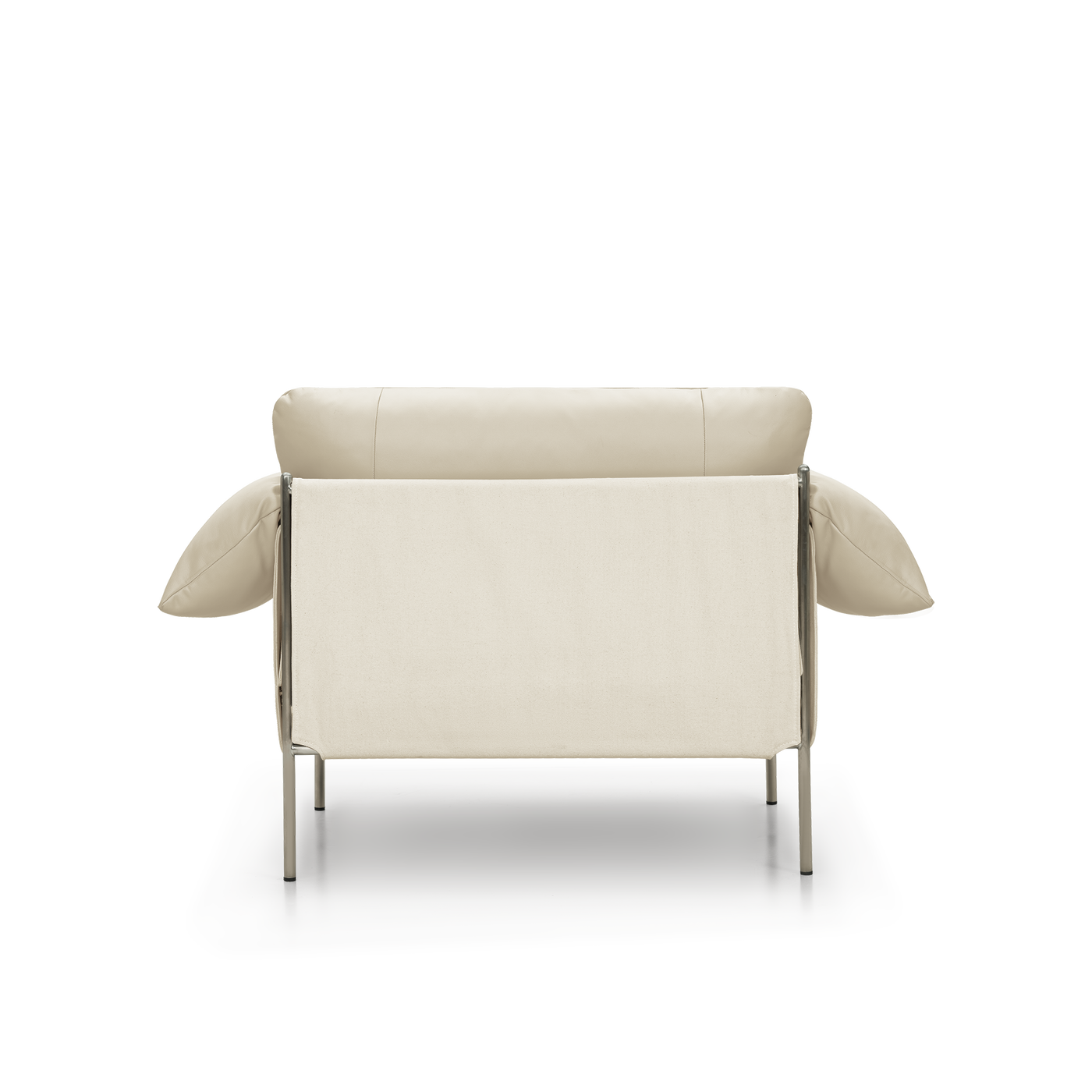 Alva Brushed Steel Frame Armchair - [ Simpson Cream ]