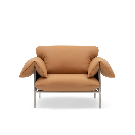 ELLISON STUDIOS. Alva Armchair in leather simpson tan.